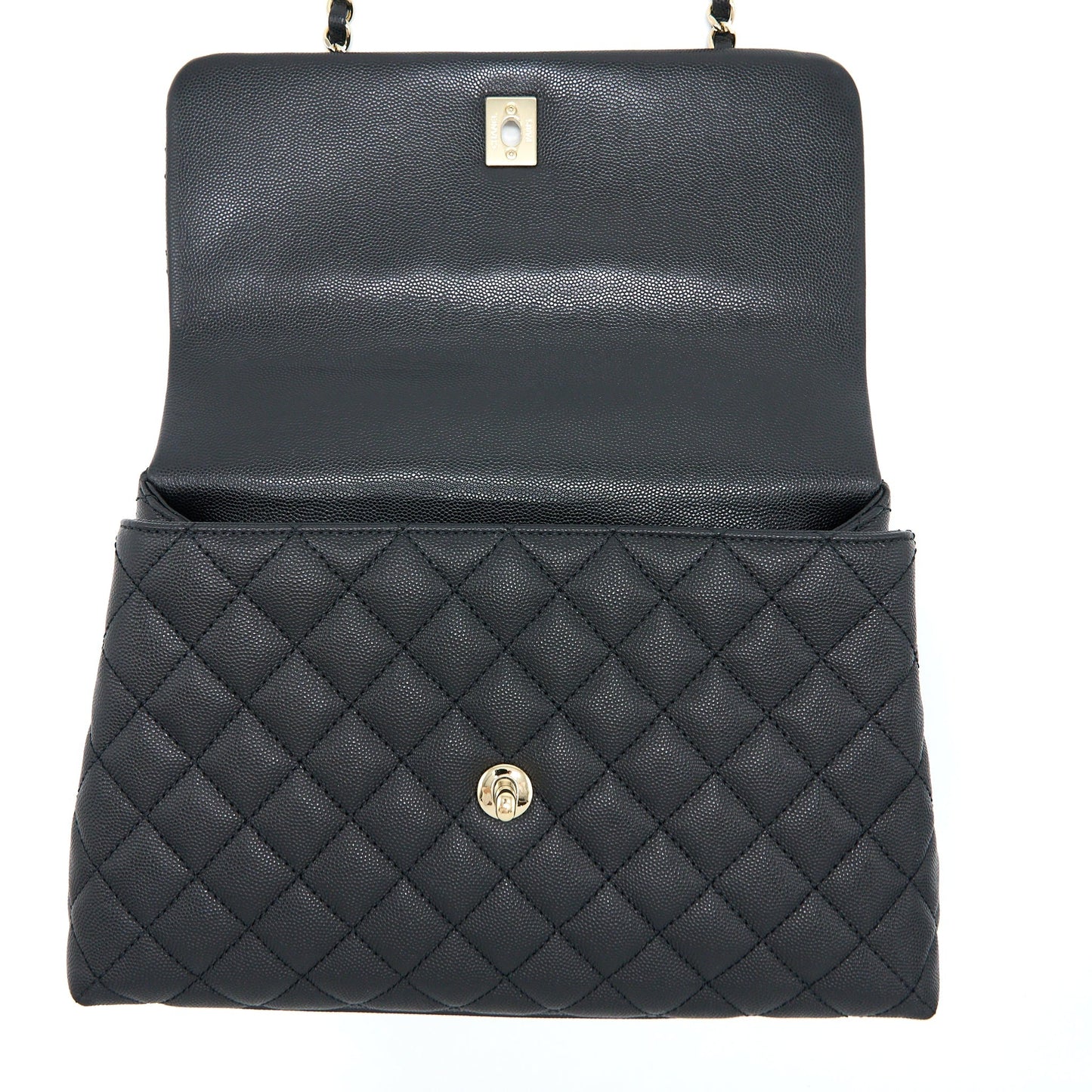 Chanel Medium Coco Handle Caviar Black L