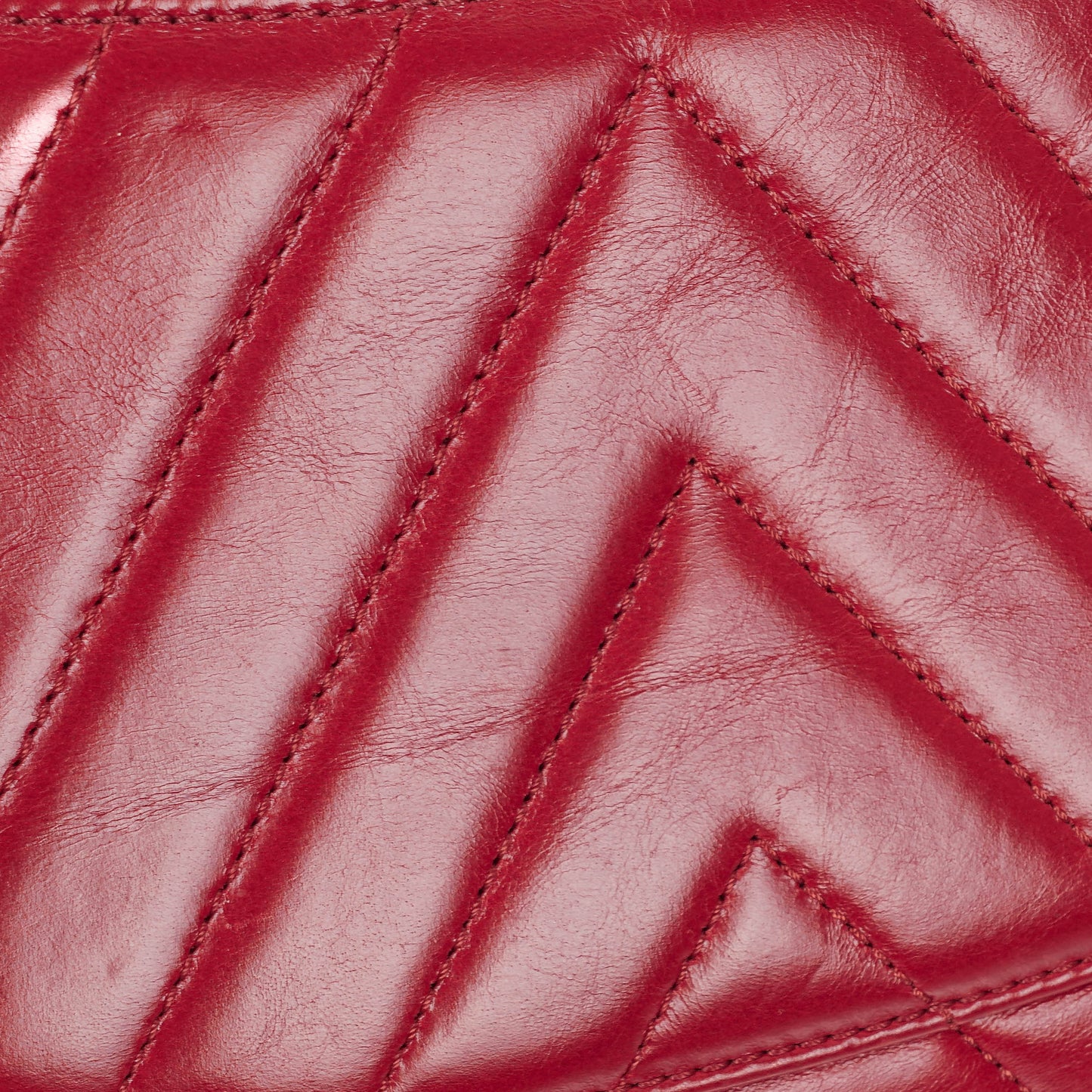 Chanel Large Red Chevron Quilted Calfskin Coco Handle Flap