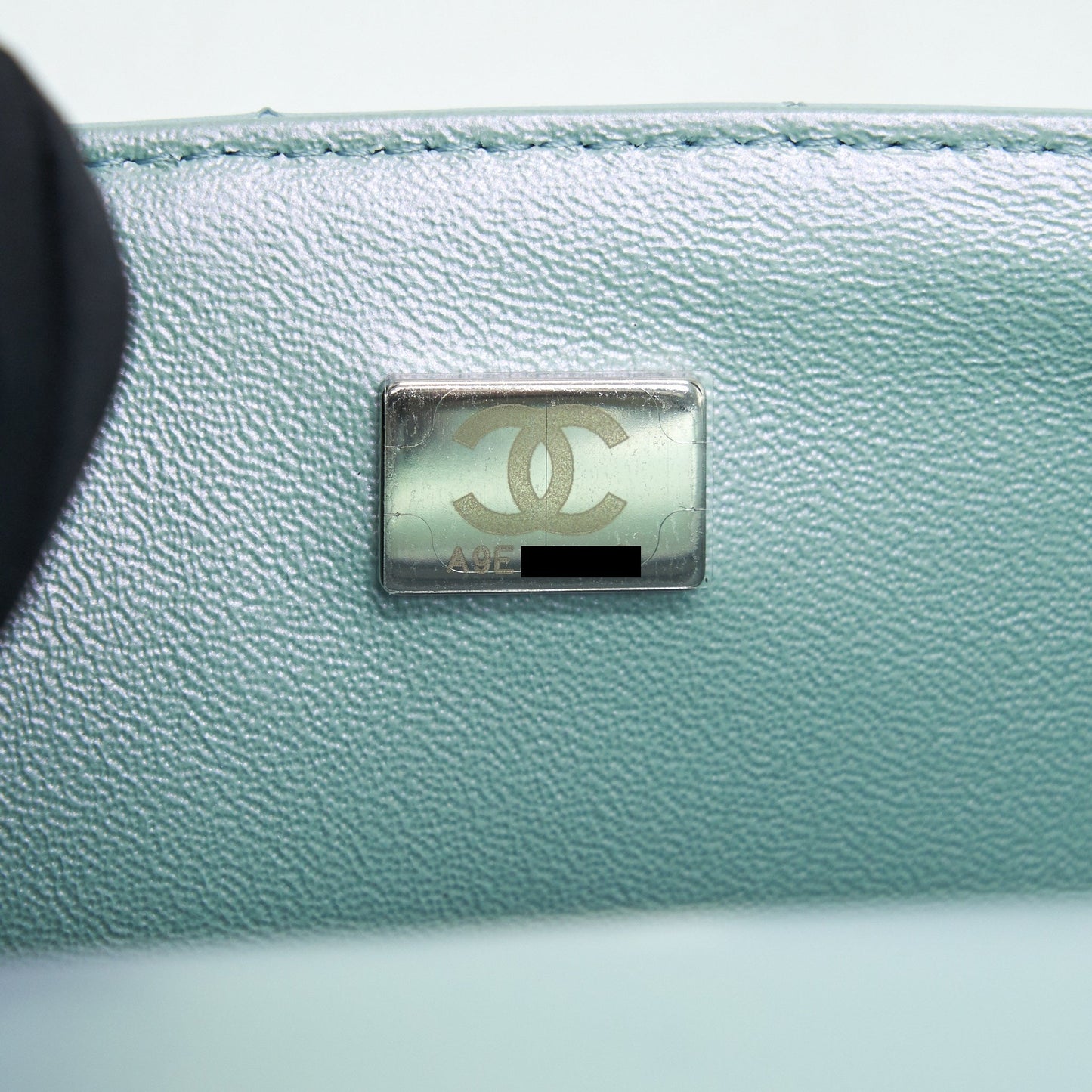 Chanel 21K Iridescent Baby Blue Mini Rectangular