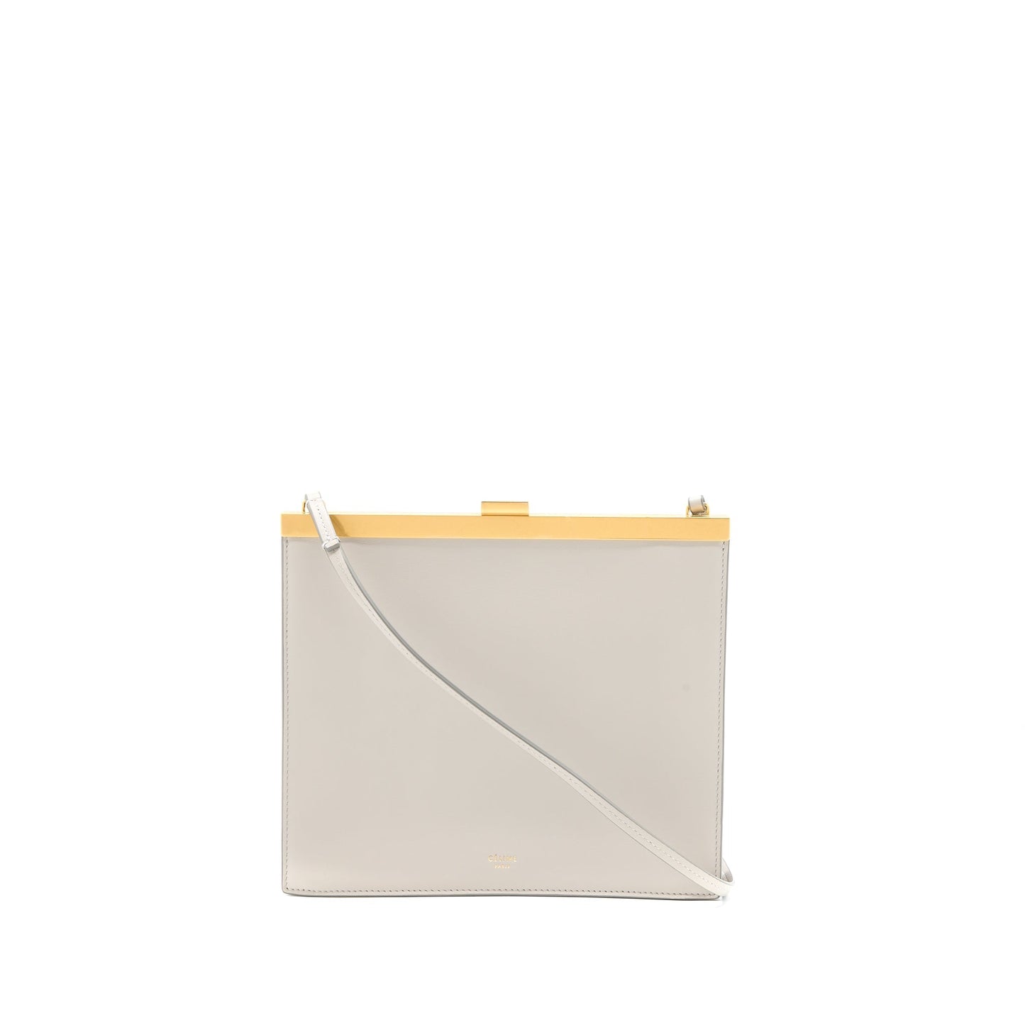Celine Mini Clasp Mini Purse Light Grey Ruthenium