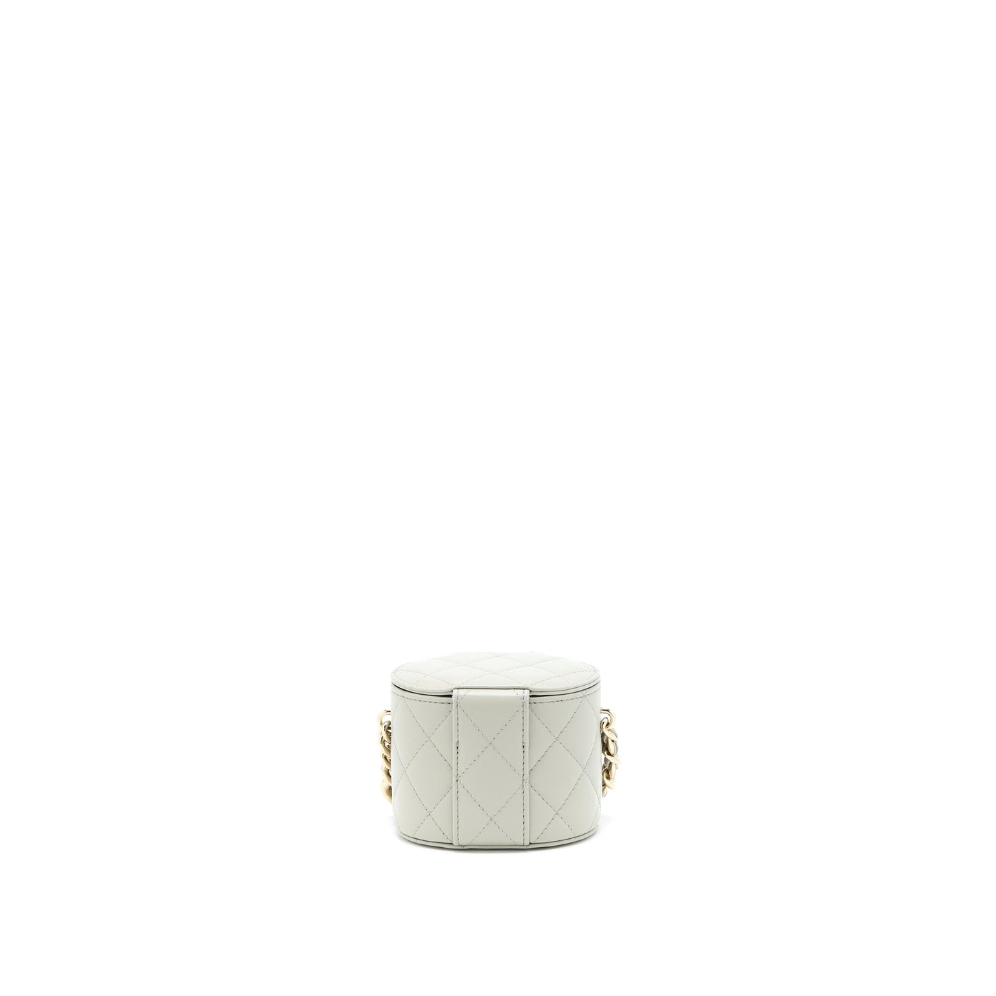 Chanel Giant Chain Mini Vanity Case Lambskin Light Grey L