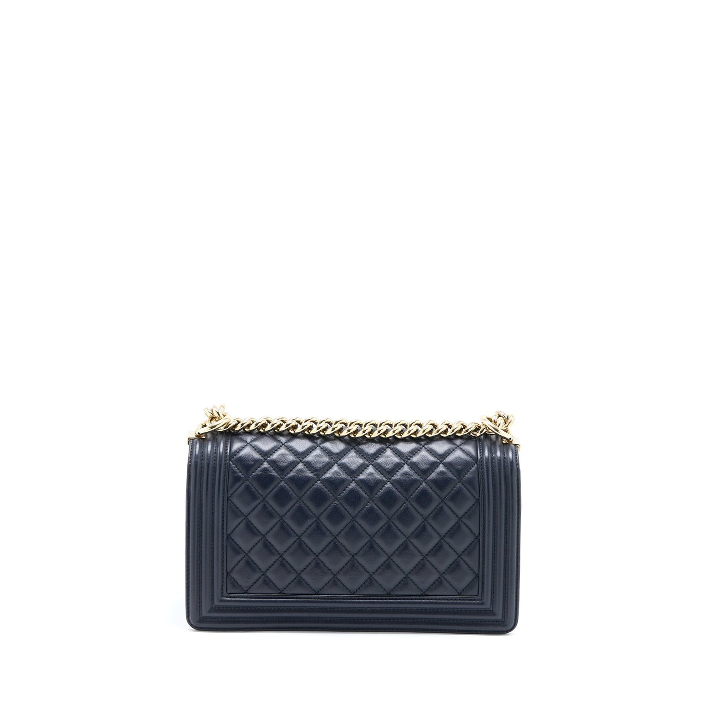 Chanel Medium Boy Bag Calfskin Navy L