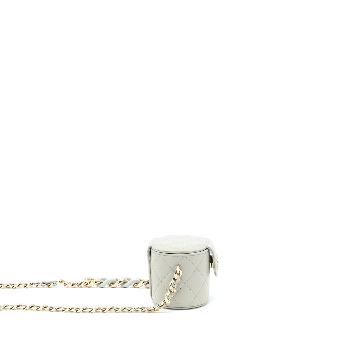 Chanel Giant Chain Mini Vanity Case Lambskin Light Grey L