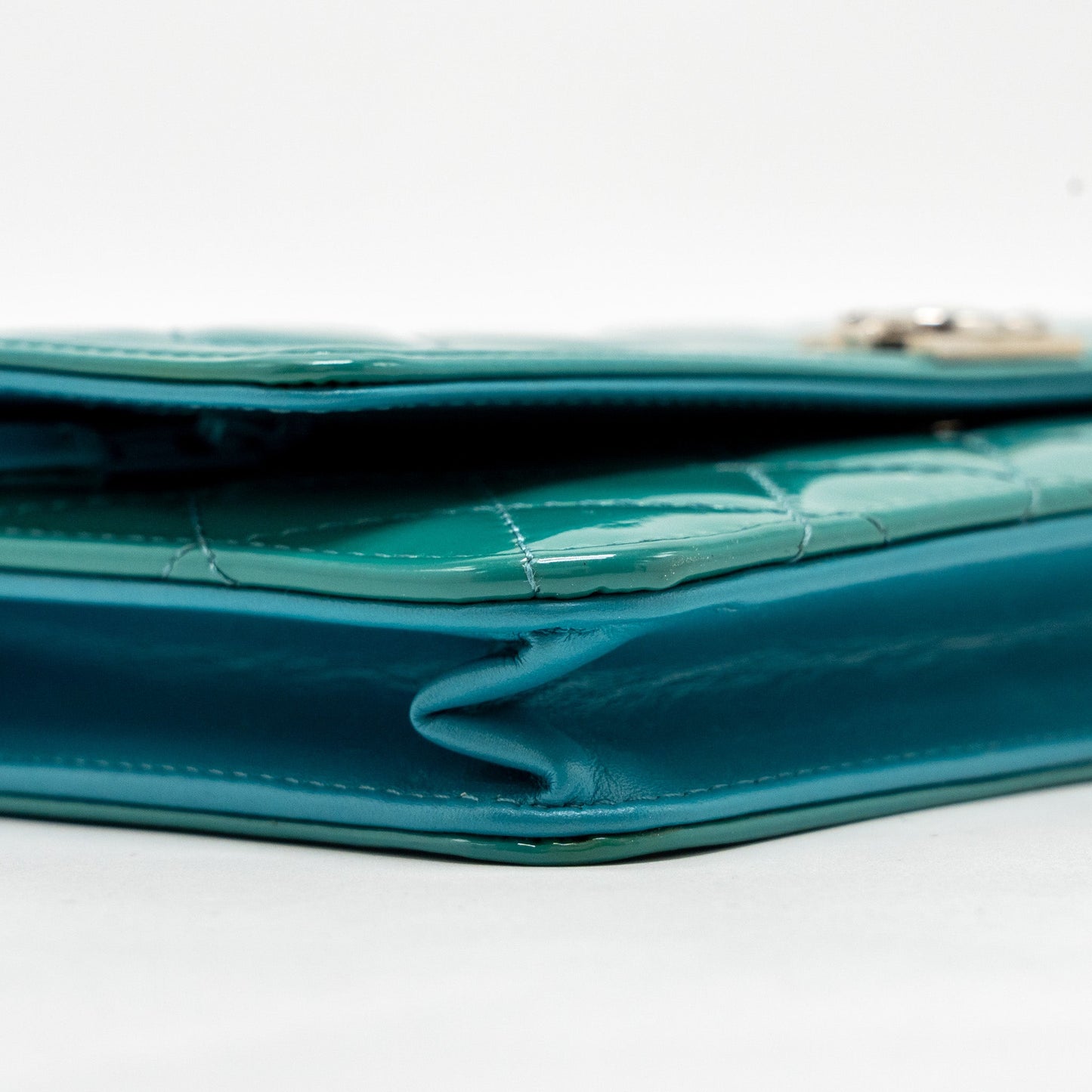 Chanel Boy Wallet on Chain Patent Green