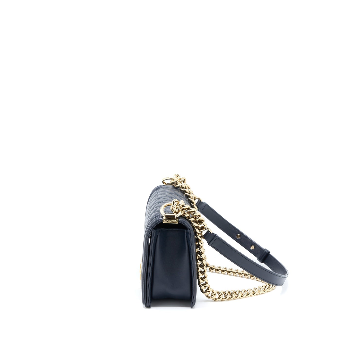 Chanel Medium Boy Bag Calfskin Navy L