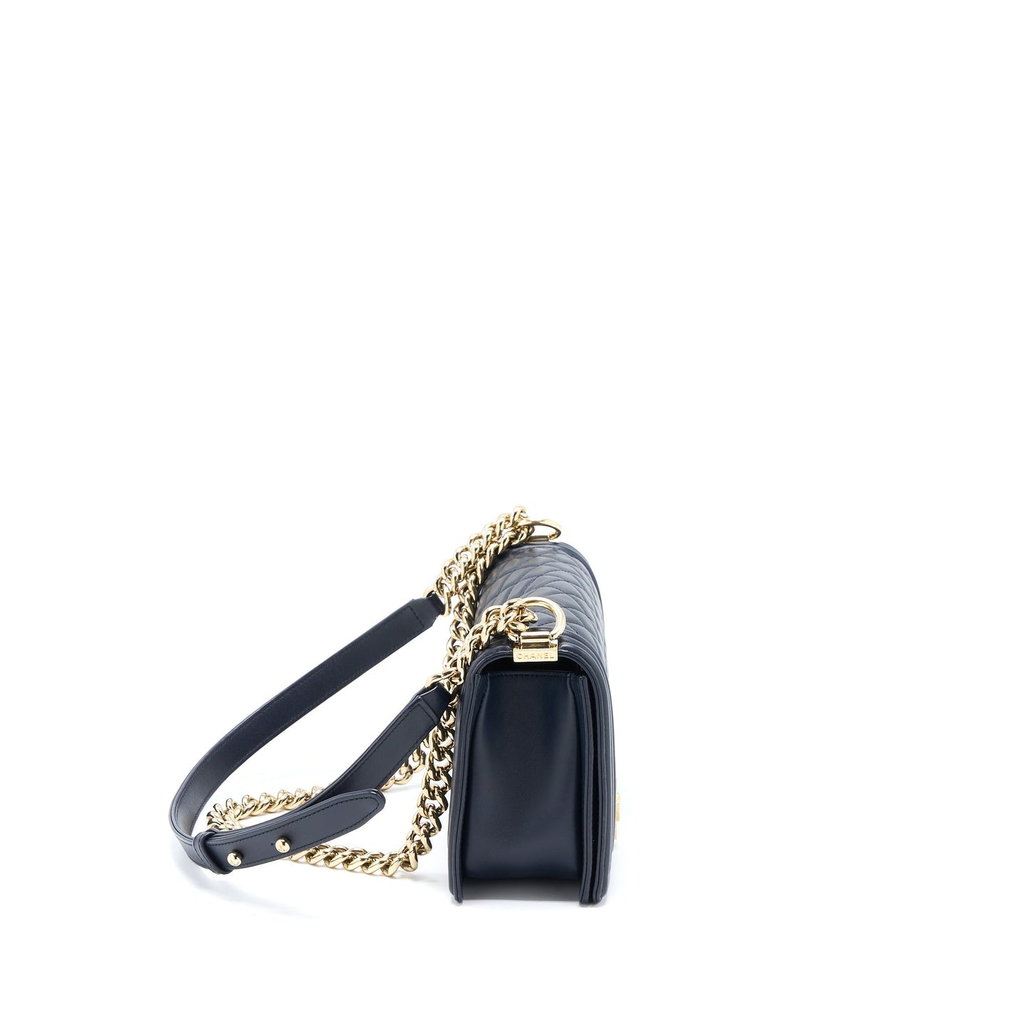 Chanel Medium Boy Bag Calfskin Navy L