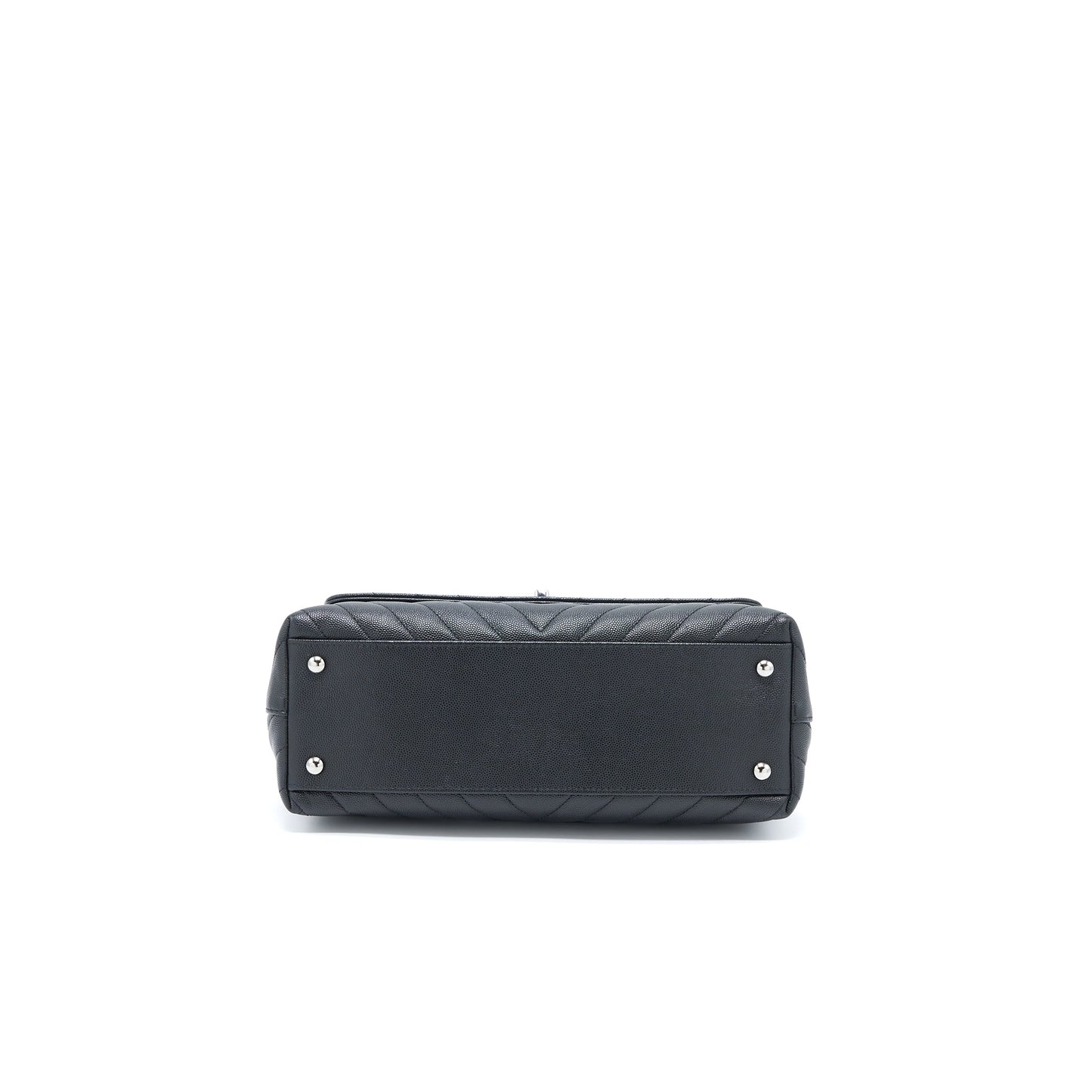 Chanel Medium Coco Handle Chevron Caviar Black