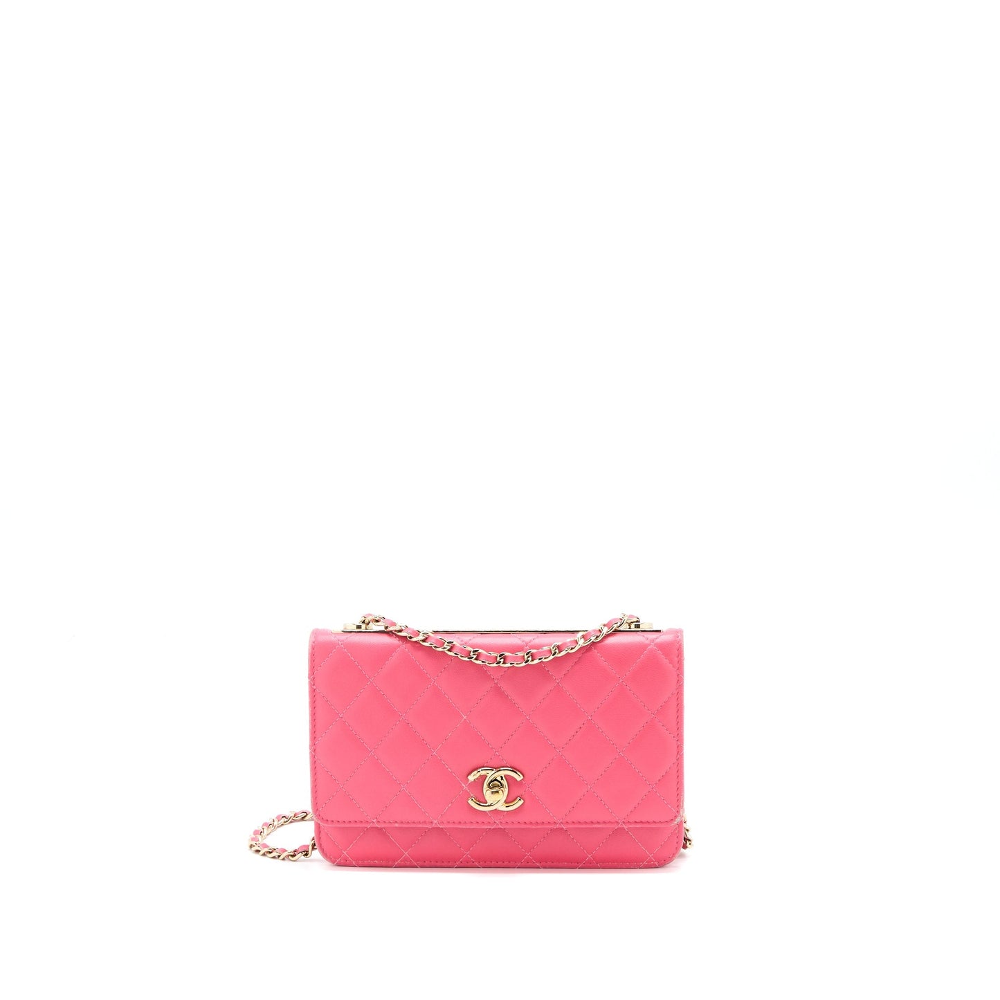 Chanel Trendy CC Wallet On Chain Lambskin Pink L