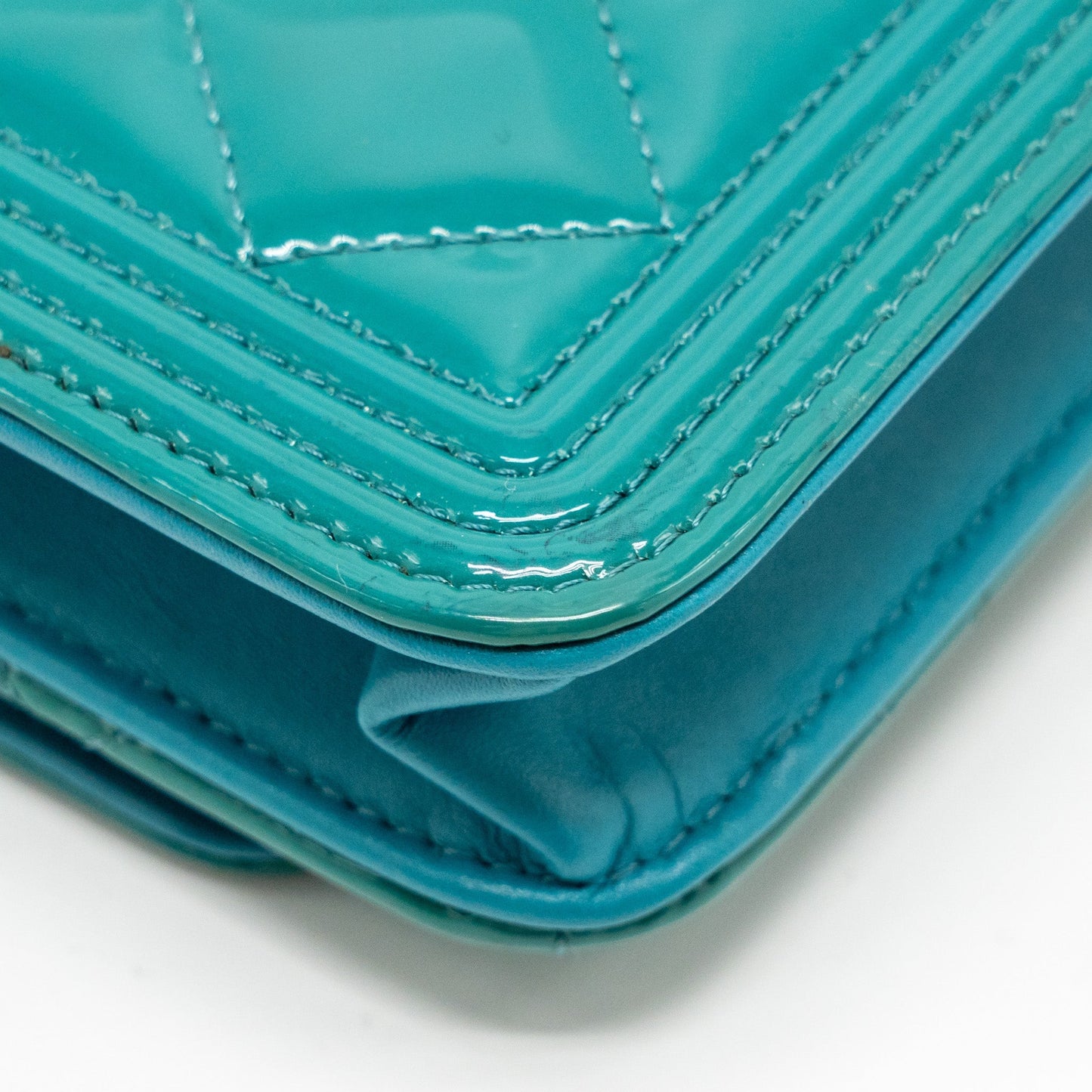 Chanel Boy Wallet on Chain Patent Green