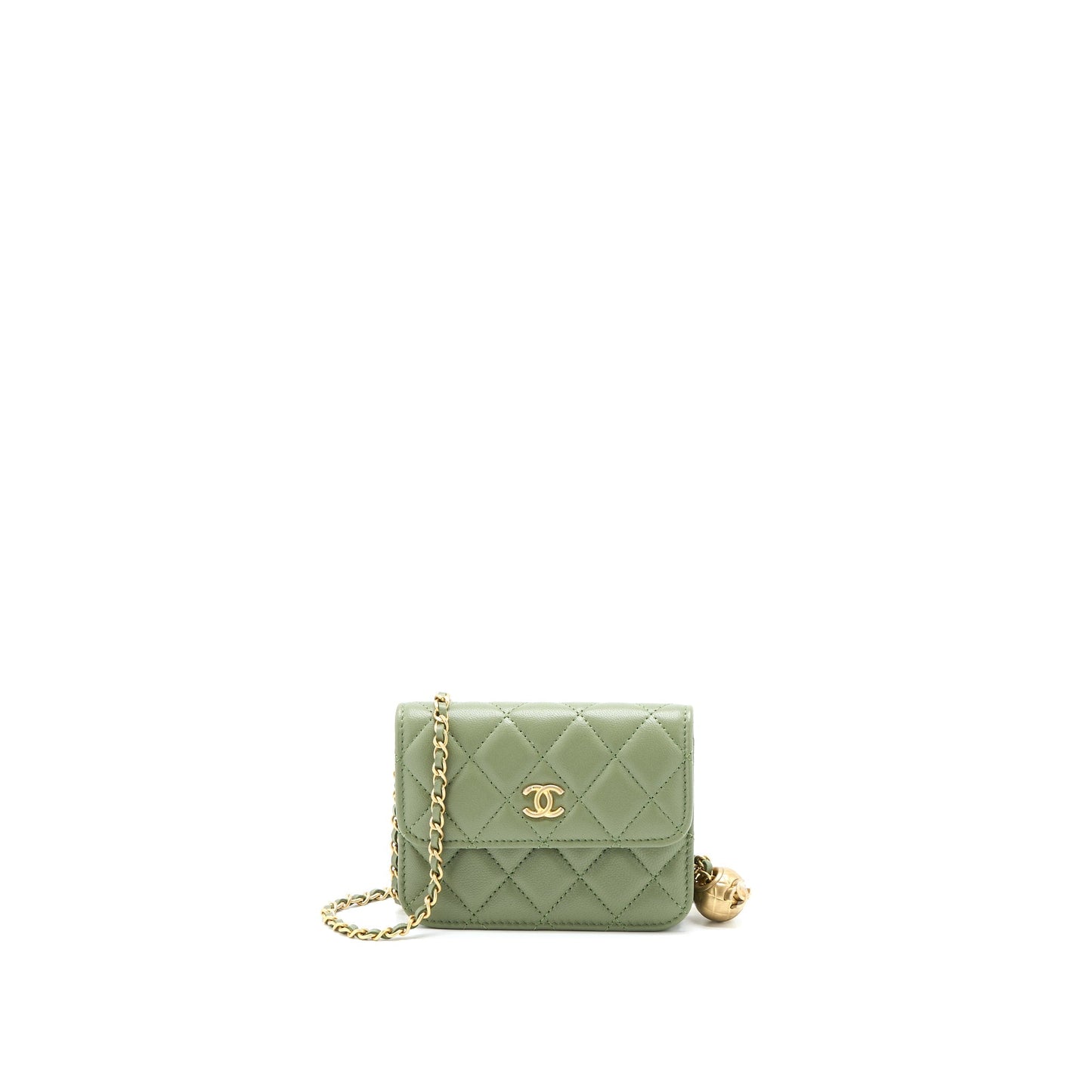 Chanel Pearl Crush Mini Flap Bag Lambskin Green