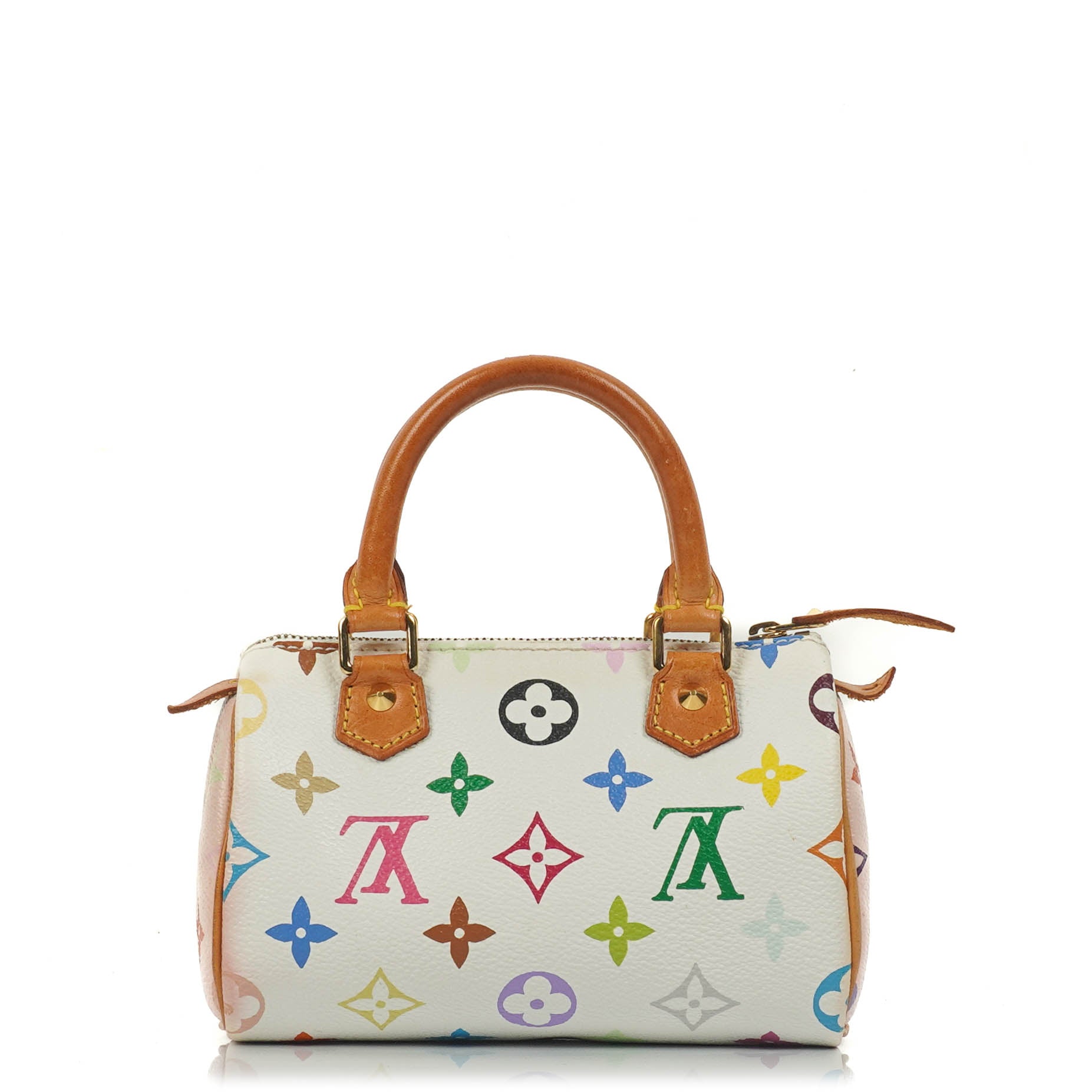 Louis Vuitton Takashi Murakami Nano  White Multicolour Monogram Coated Canvas Mini Bag