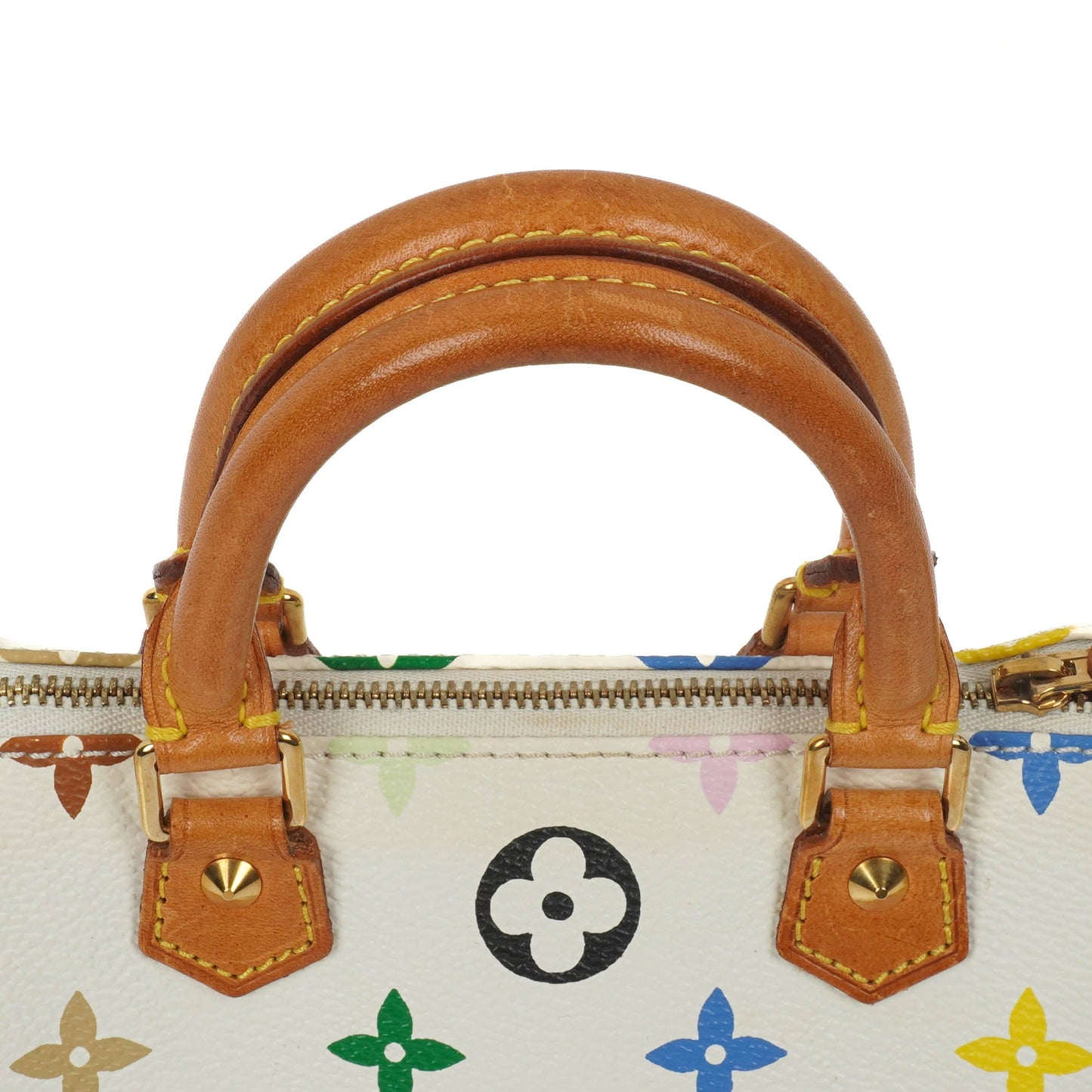 Louis Vuitton Takashi Murakami Nano  White Multicolour Monogram Coated Canvas Mini Bag
