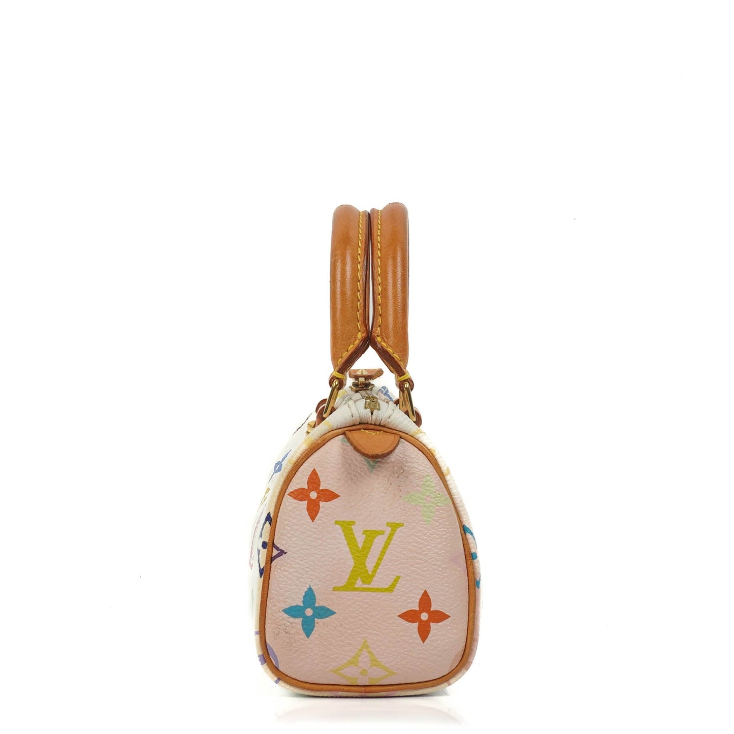 Louis Vuitton Takashi Murakami Nano  White Multicolour Monogram Coated Canvas Mini Bag