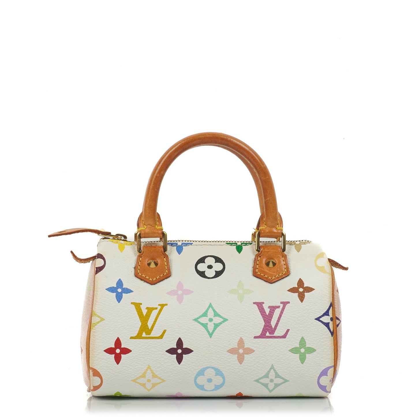 Louis Vuitton Takashi Murakami Nano  White Multicolour Monogram Coated Canvas Mini Bag