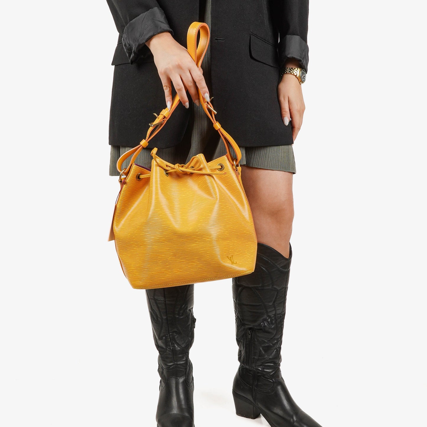 Louis Vuitton Petit Noe Yellow EPI Leather Shoulder Bag