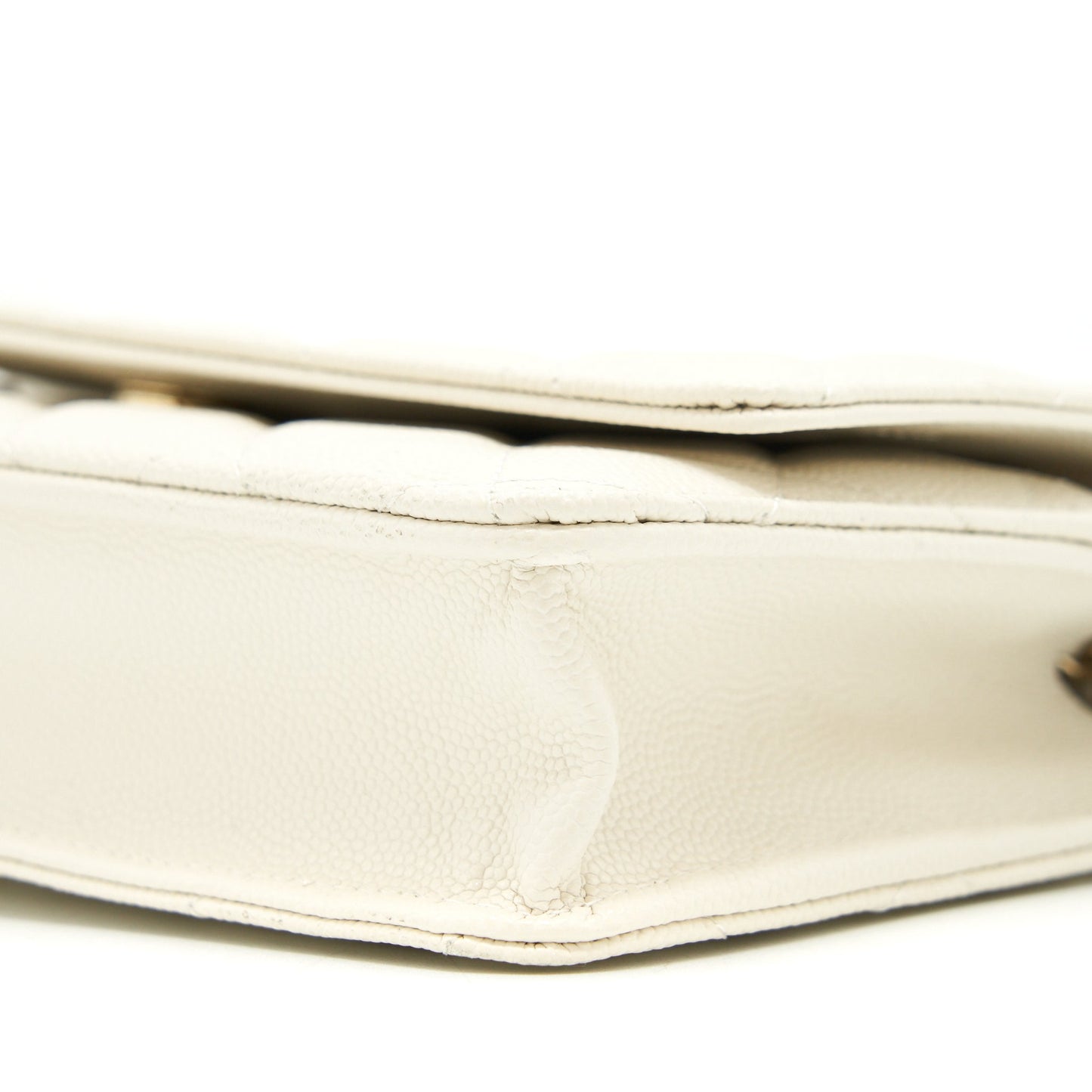 Chanel Classic Wallet On Chain Caviar White L