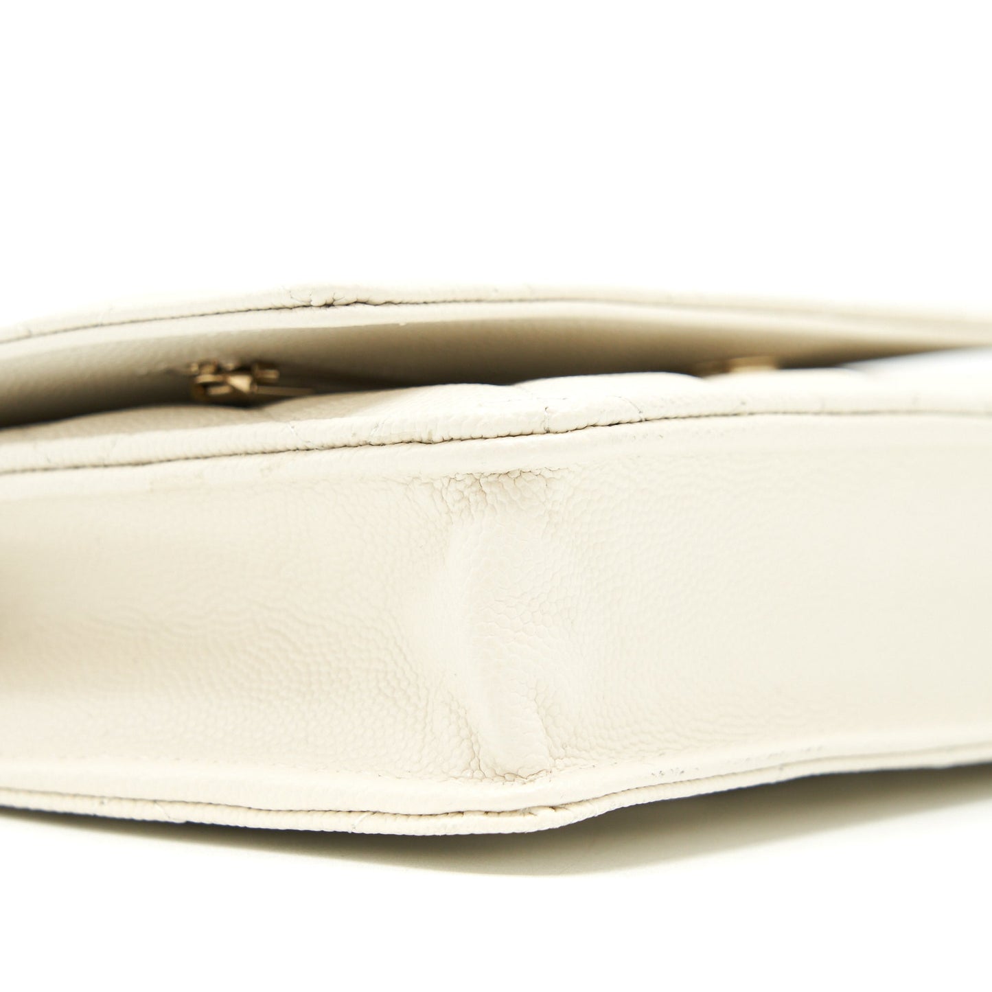 Chanel Classic Wallet On Chain Caviar White L