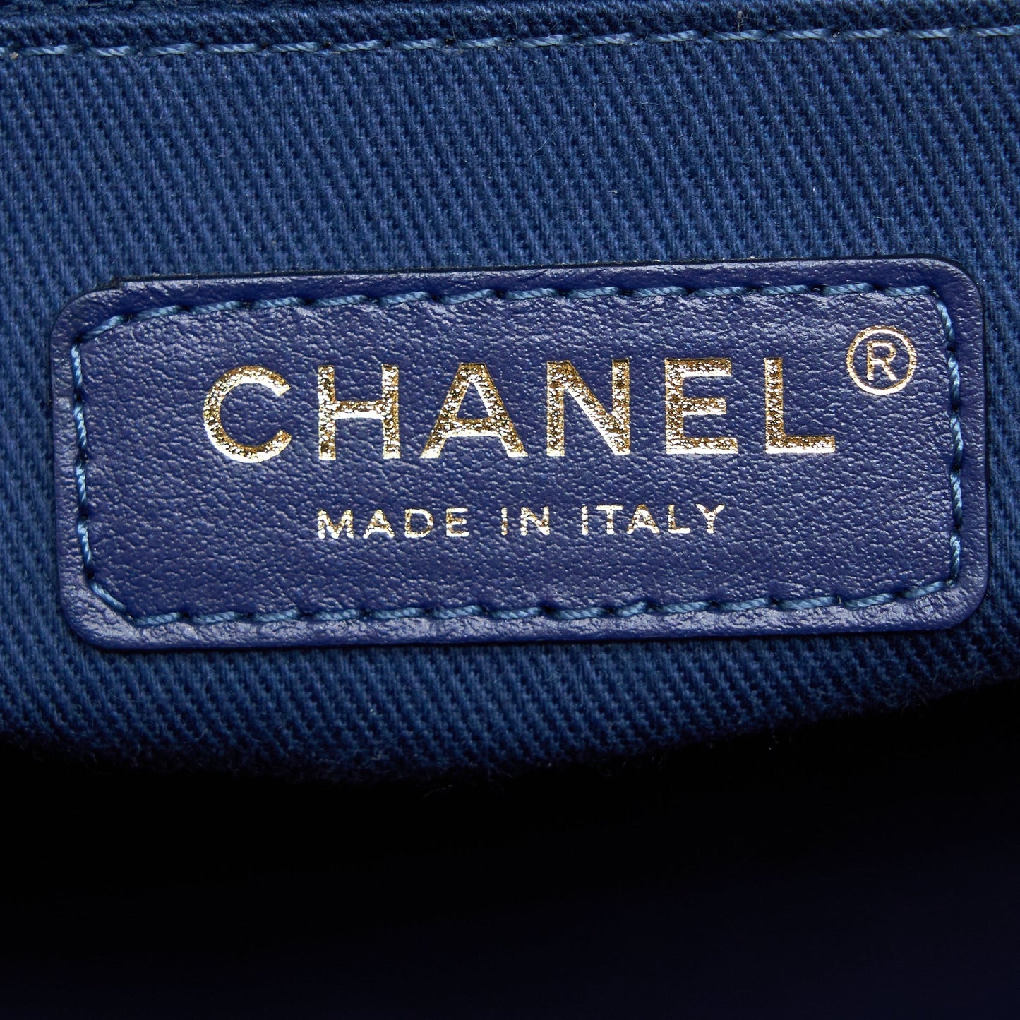 Chanel Deauville Tote Bag Canvas Dark Blue L