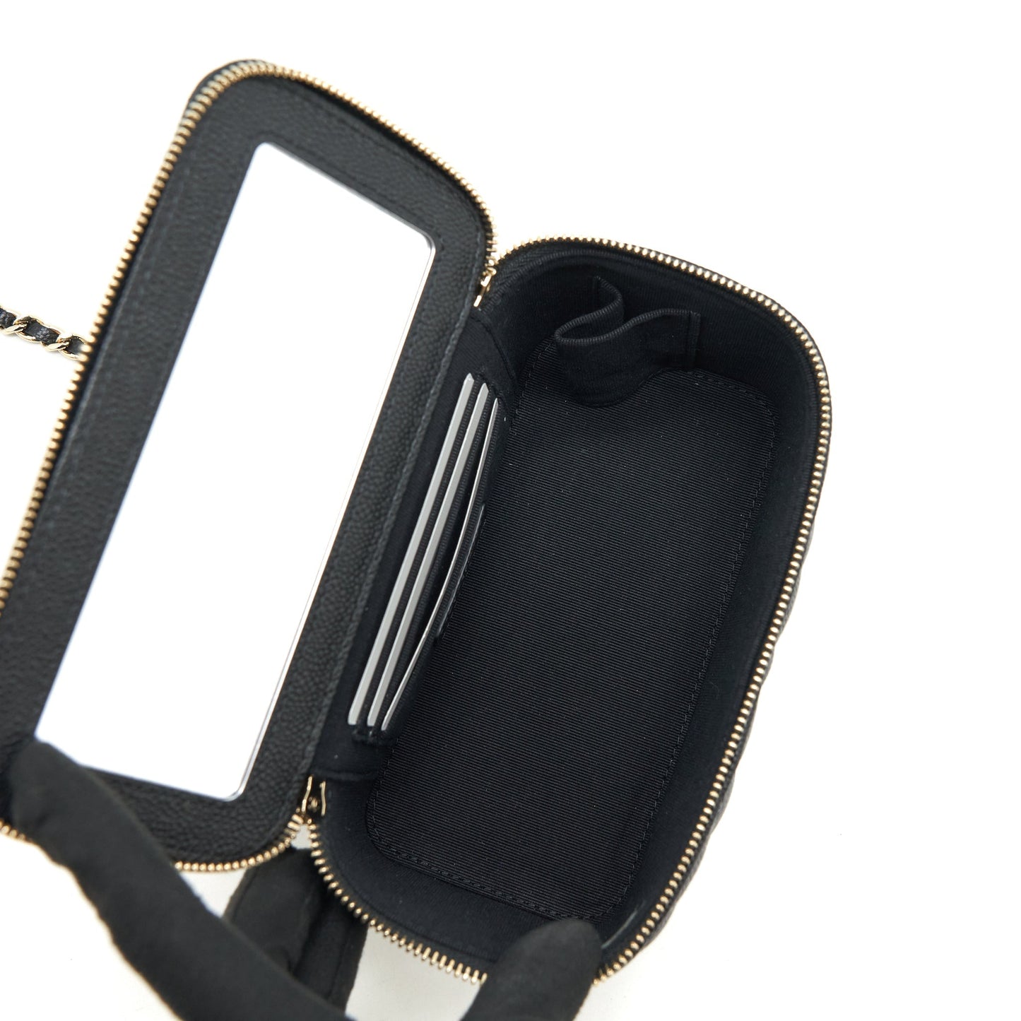 Chanel 22P Long Vanity With Logo On Chain Caviar Black L