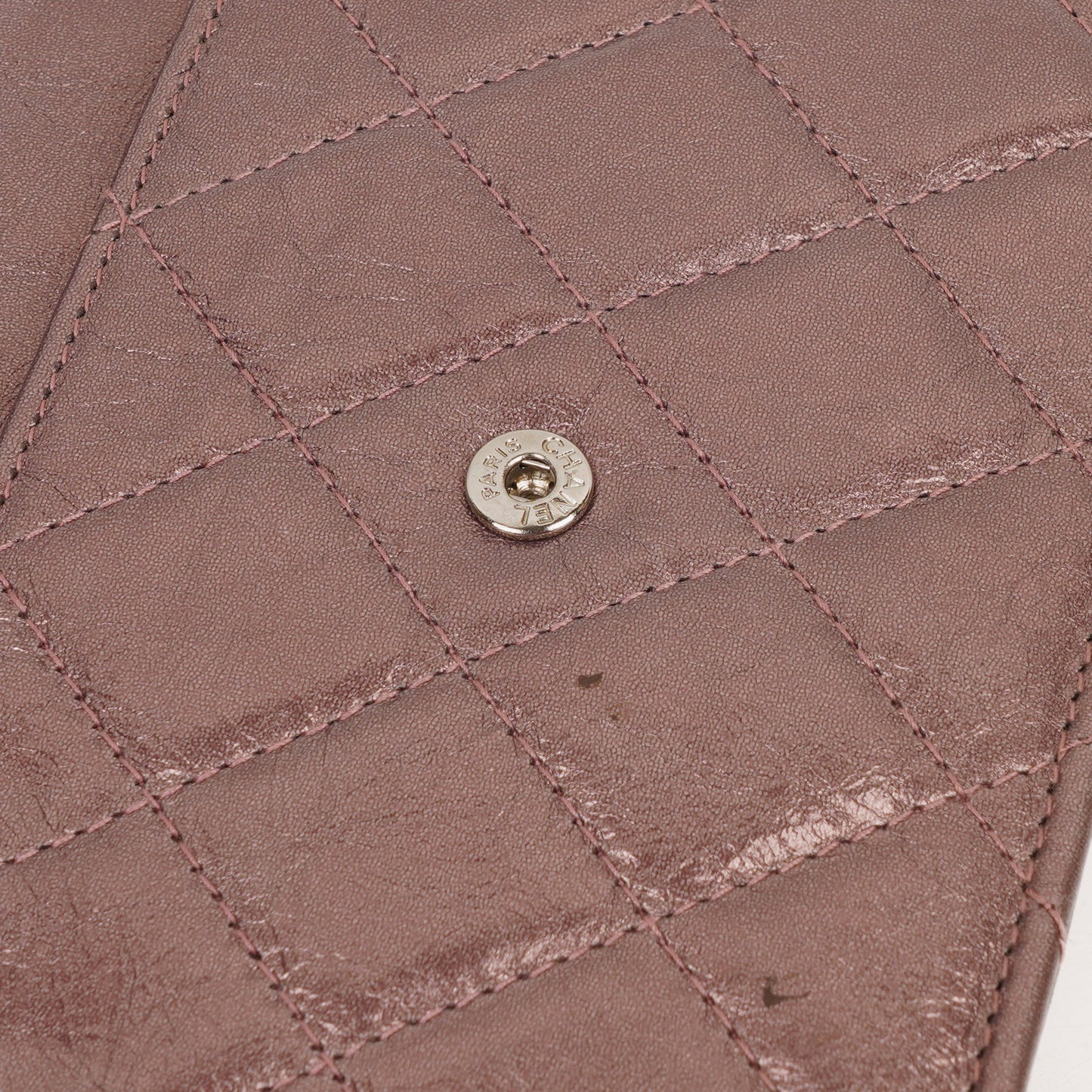 Chanel 2.55 Reissue Wallet on Chain WOC in Purple Quilted Aged Metallic Calfskin