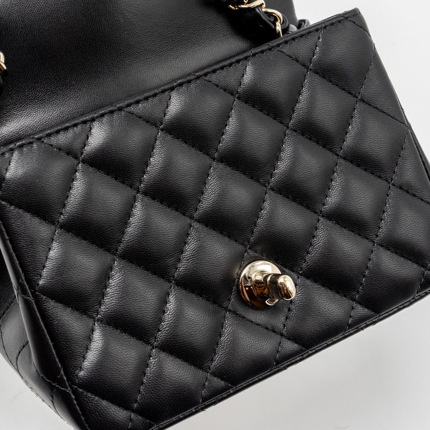 Chanel mini square flap bag lambskin black L (microchip)