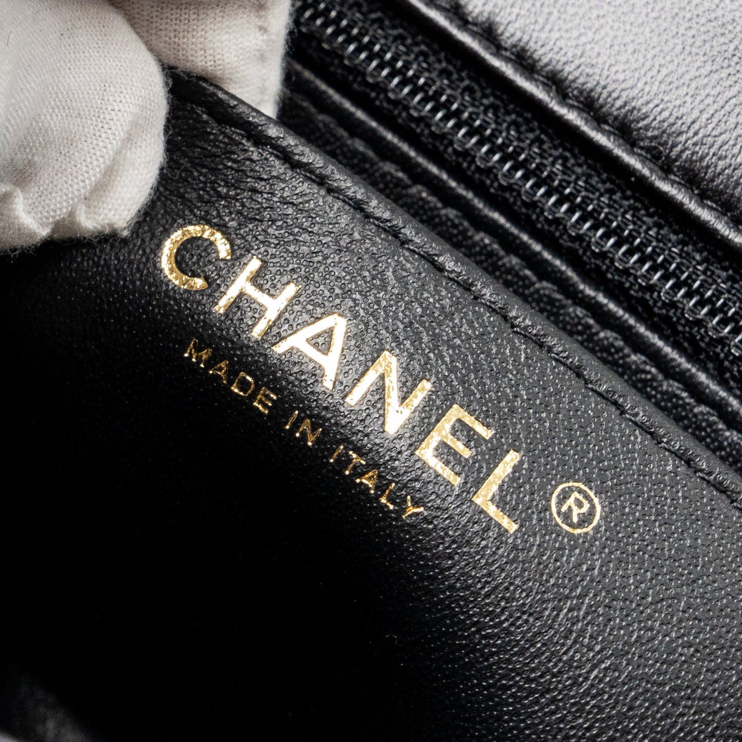 Chanel mini square flap bag lambskin black L (microchip)