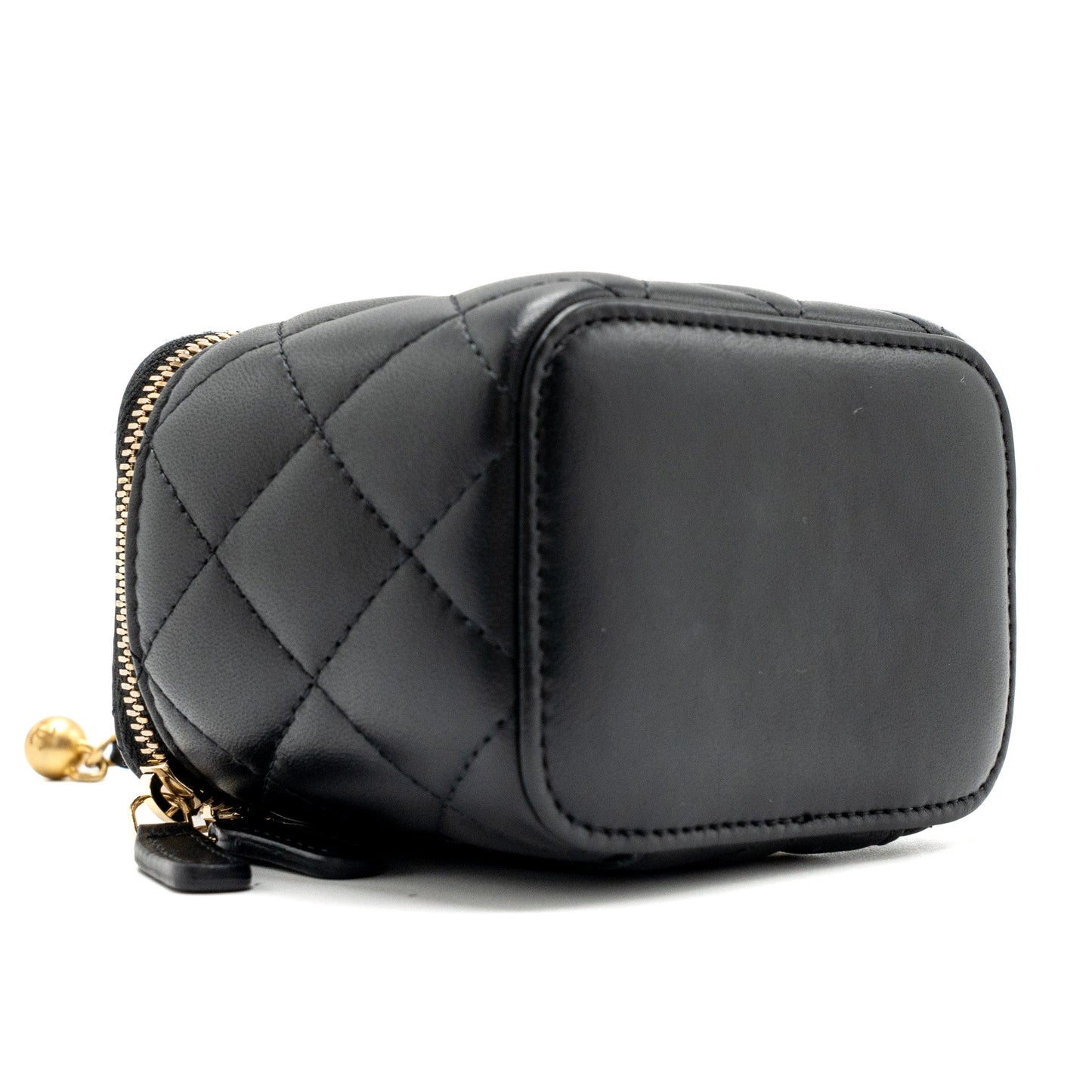 Chanel pearl crush mini vanity with chain lambskin Black