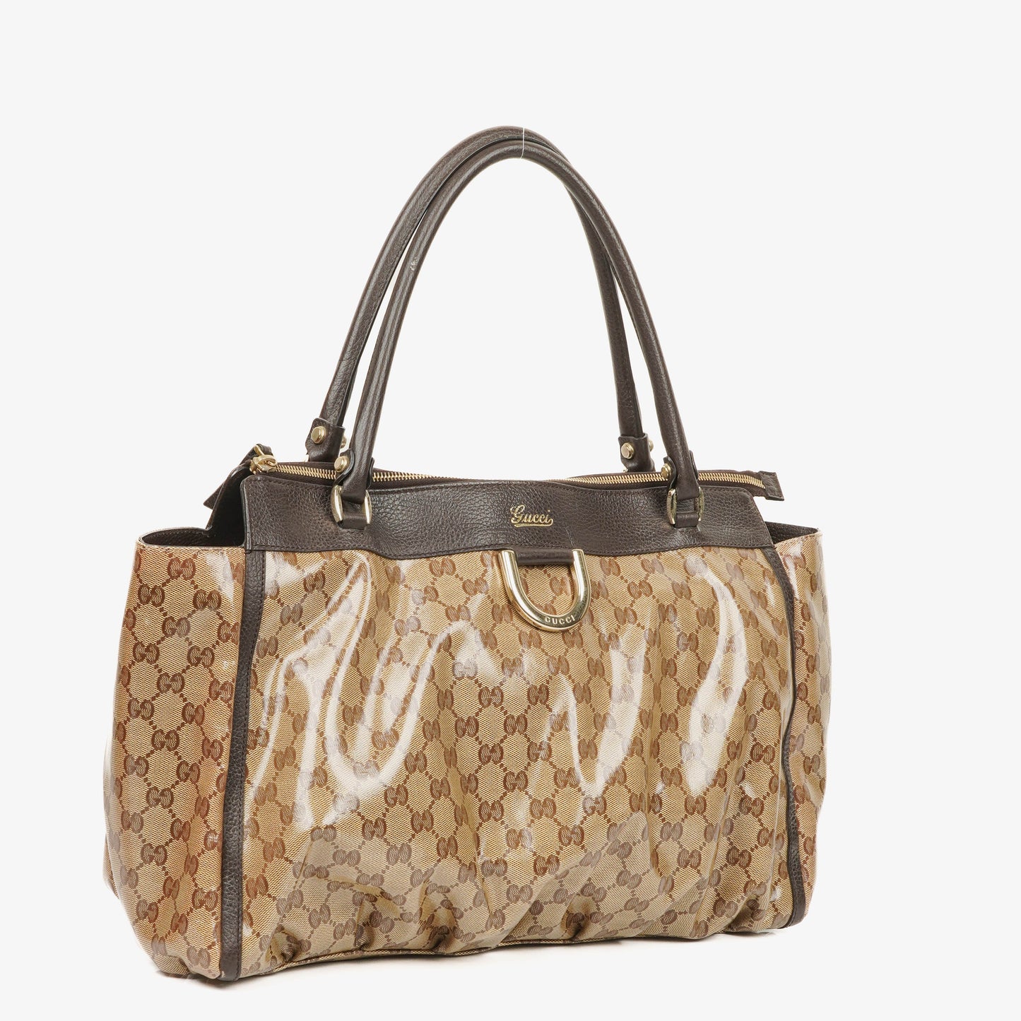 Gucci GG Crystal Coated Canvas D Ring Tote Bag