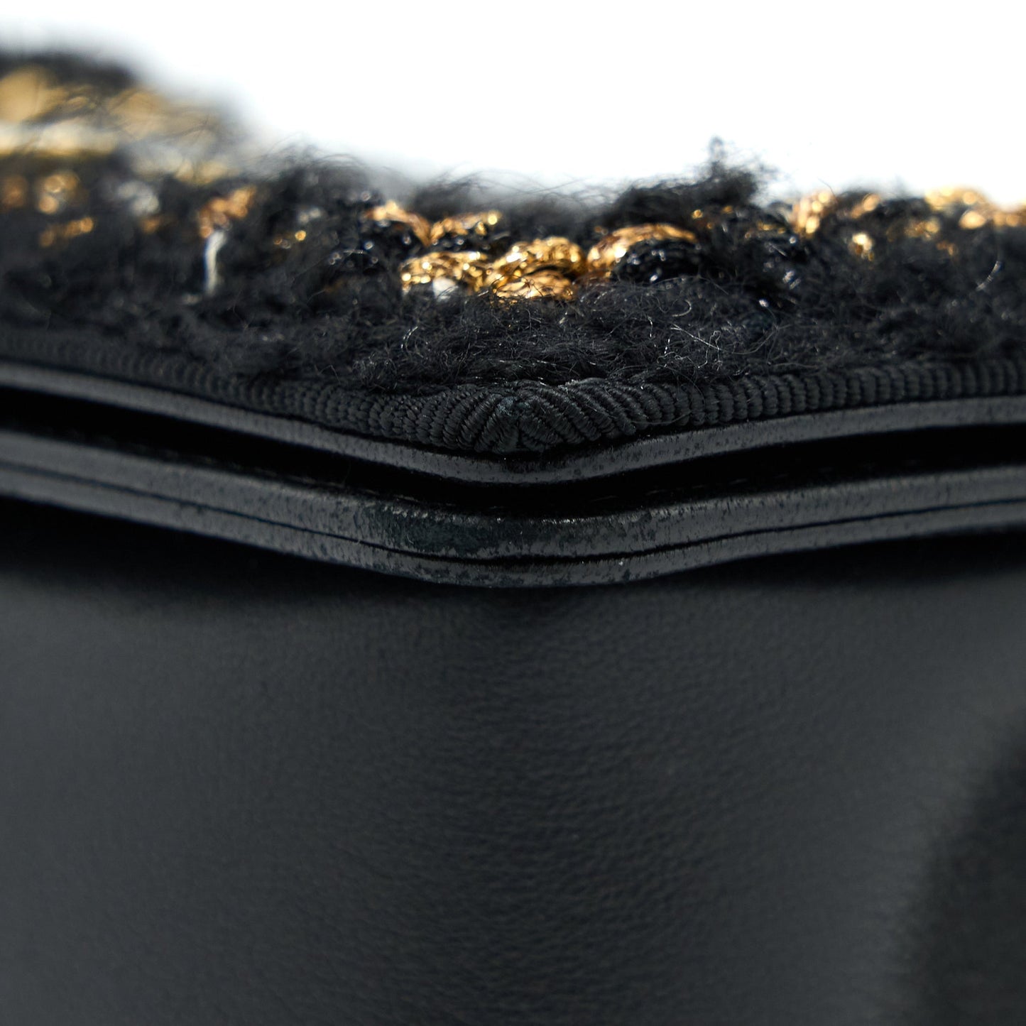 Chanel Small Jacket Boy Bag Lambskin/Tweed Black