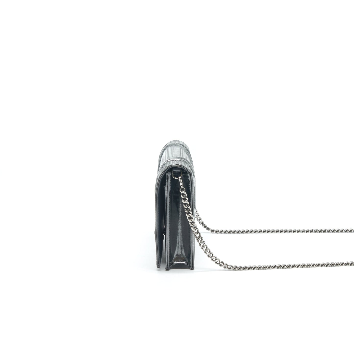 CHRISTIAN DIORAMA WALLET CHAIN METALLIC BLACK