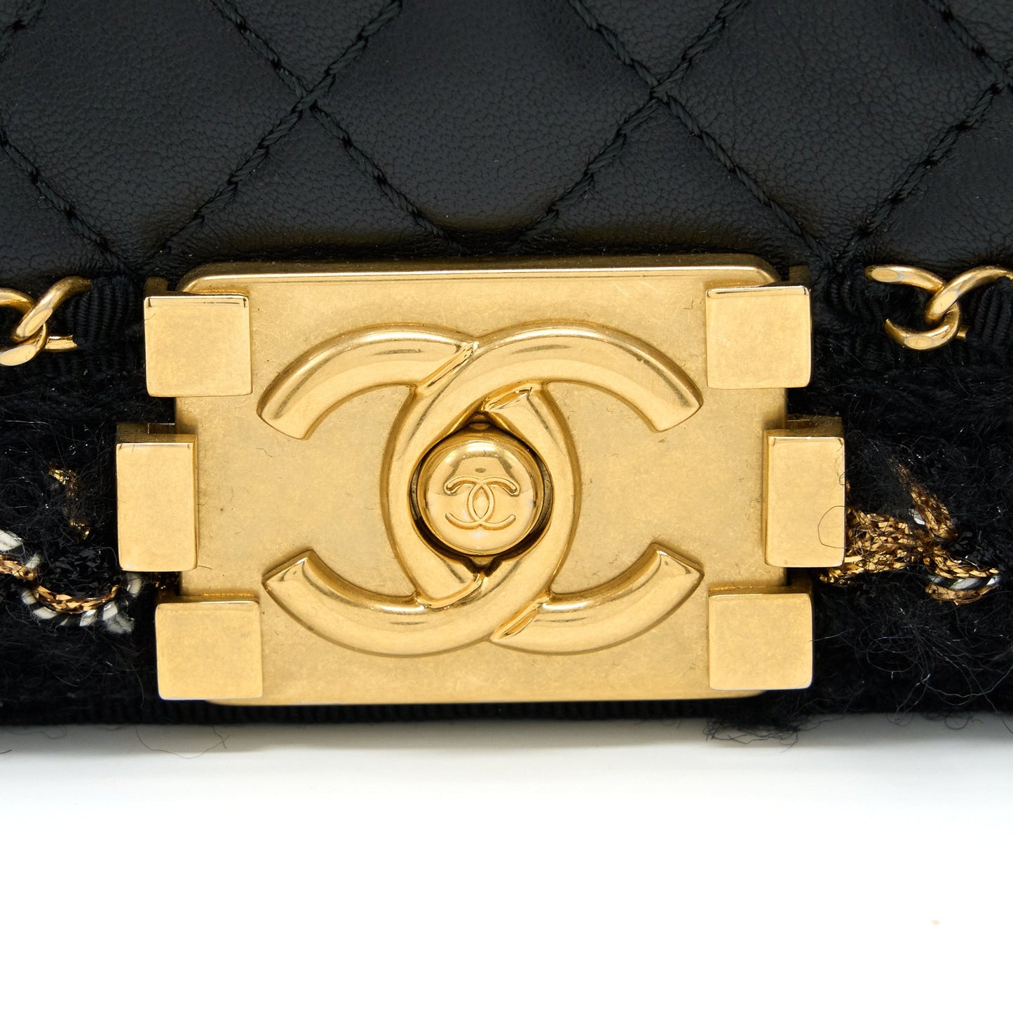 Chanel Small Jacket Boy Bag Lambskin/Tweed Black