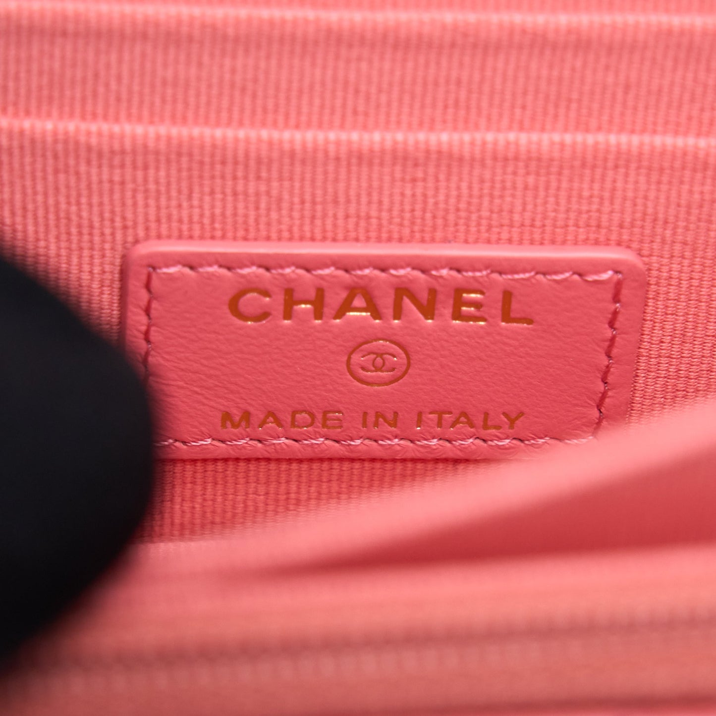 Chanel 22P Seasonal Mini Square Wallet On Chain Lambskin Pink