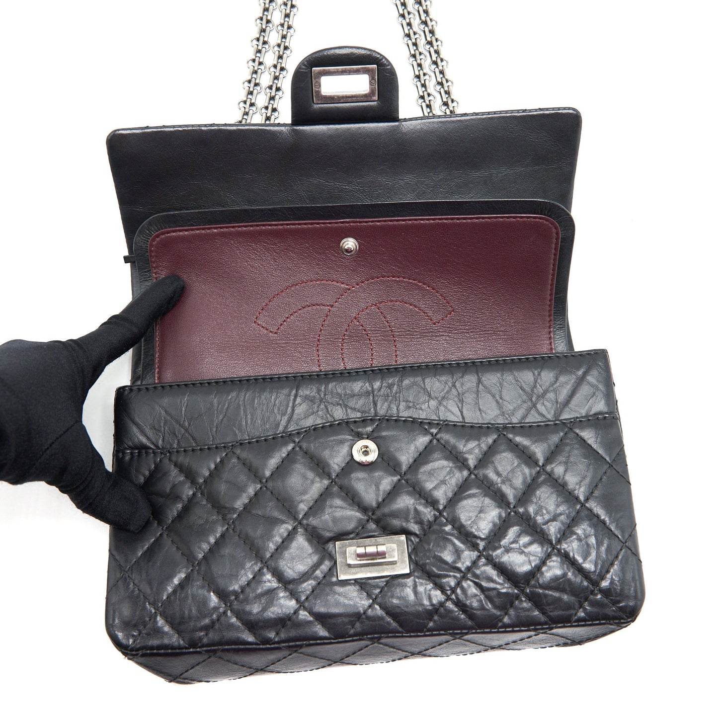 Chanel Reissue 2.55 double flap Bag Calfskin black