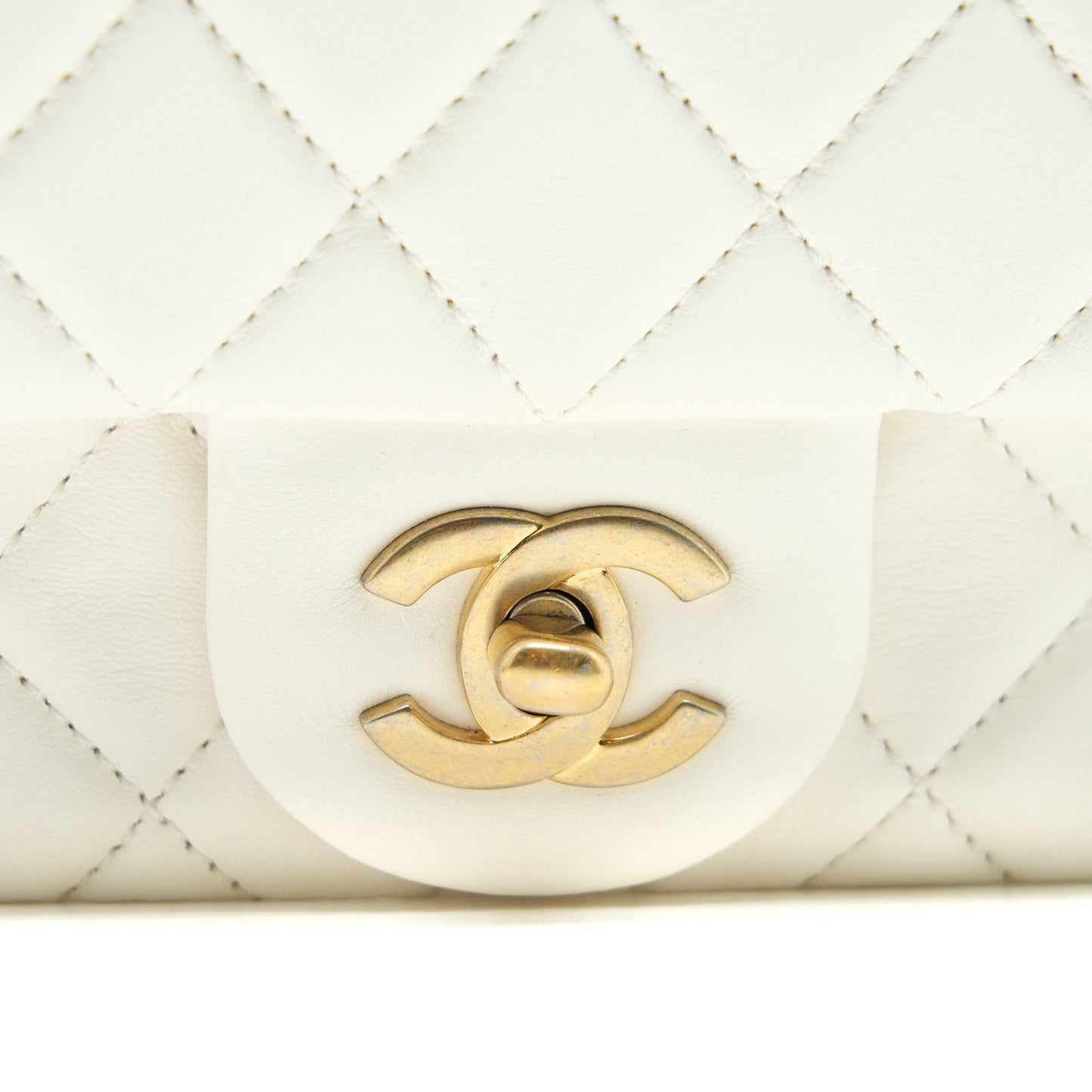 Chanel Pearl Crush Mini Square Flap Bag White