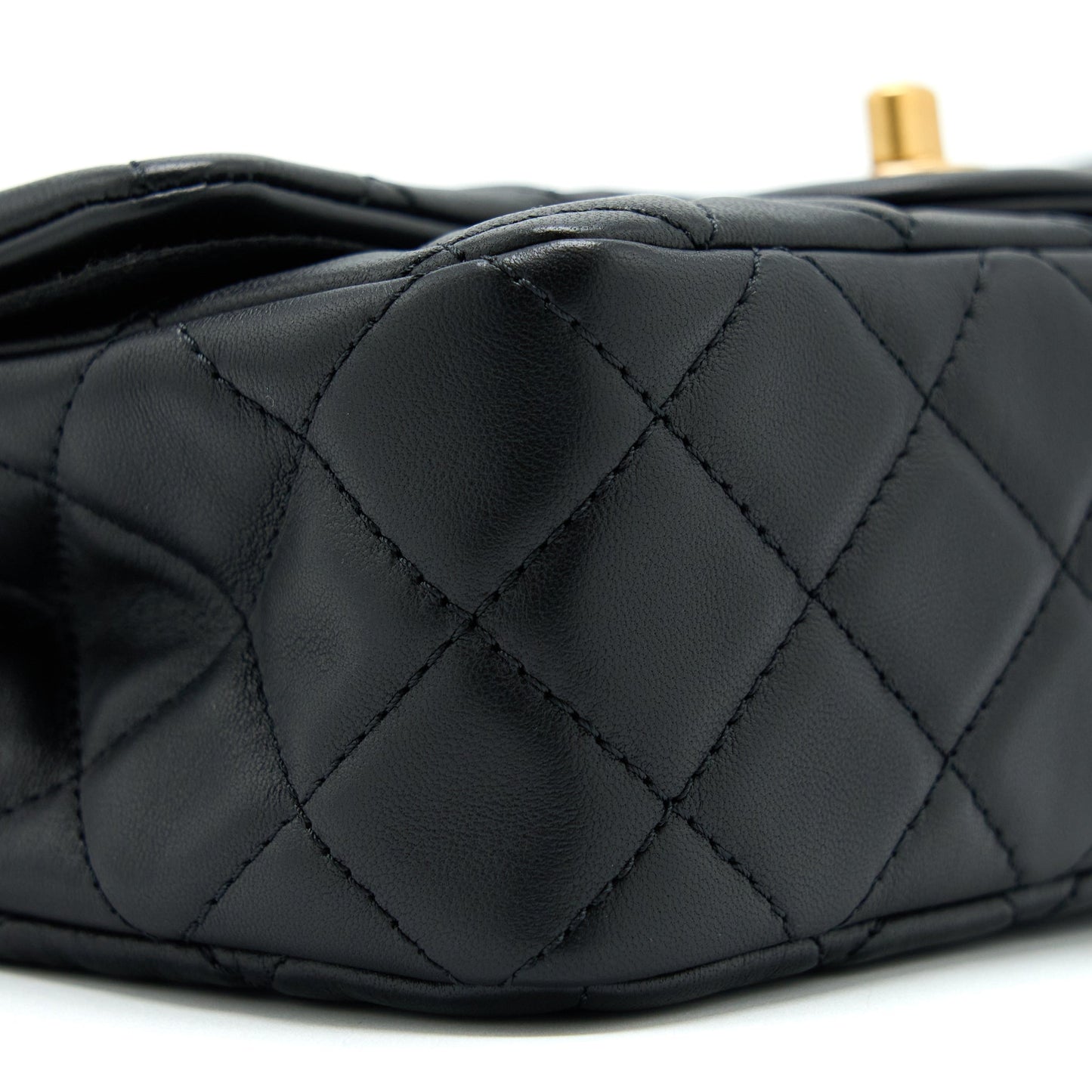 Chanel Pearl Crush Mini Rectangular Lambskin Black With  (Microchip)