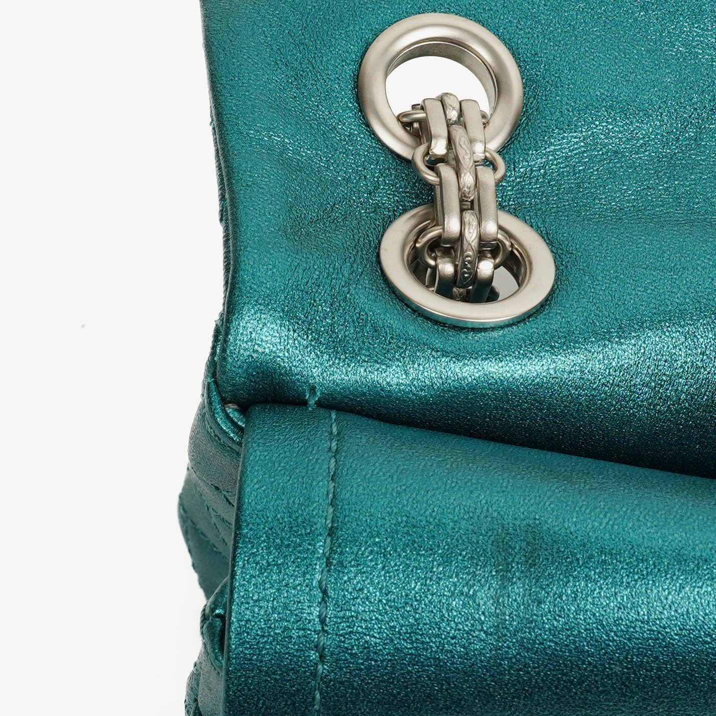 Chanel Turquoise Metallic 2.55 Reissue 225 Double Flap Bag