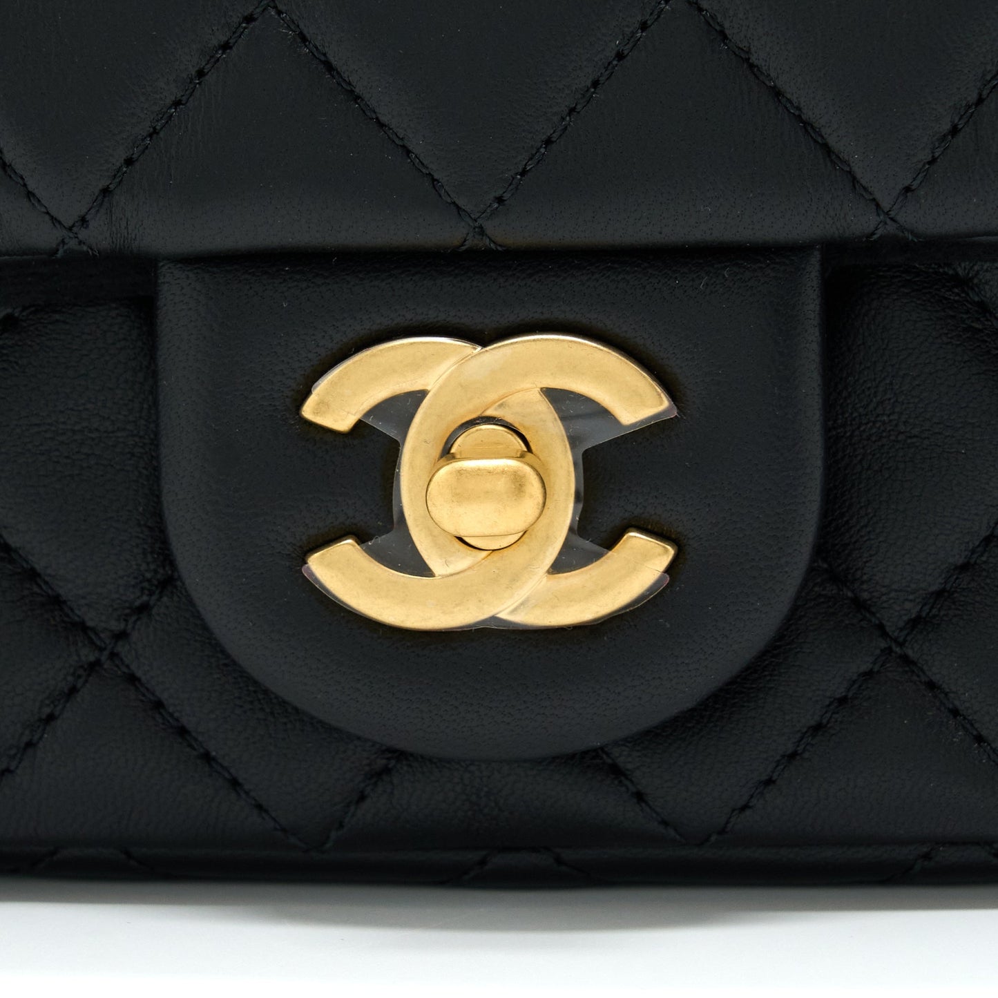 Chanel Pearl Crush Mini Rectangular Lambskin Black With  (Microchip)