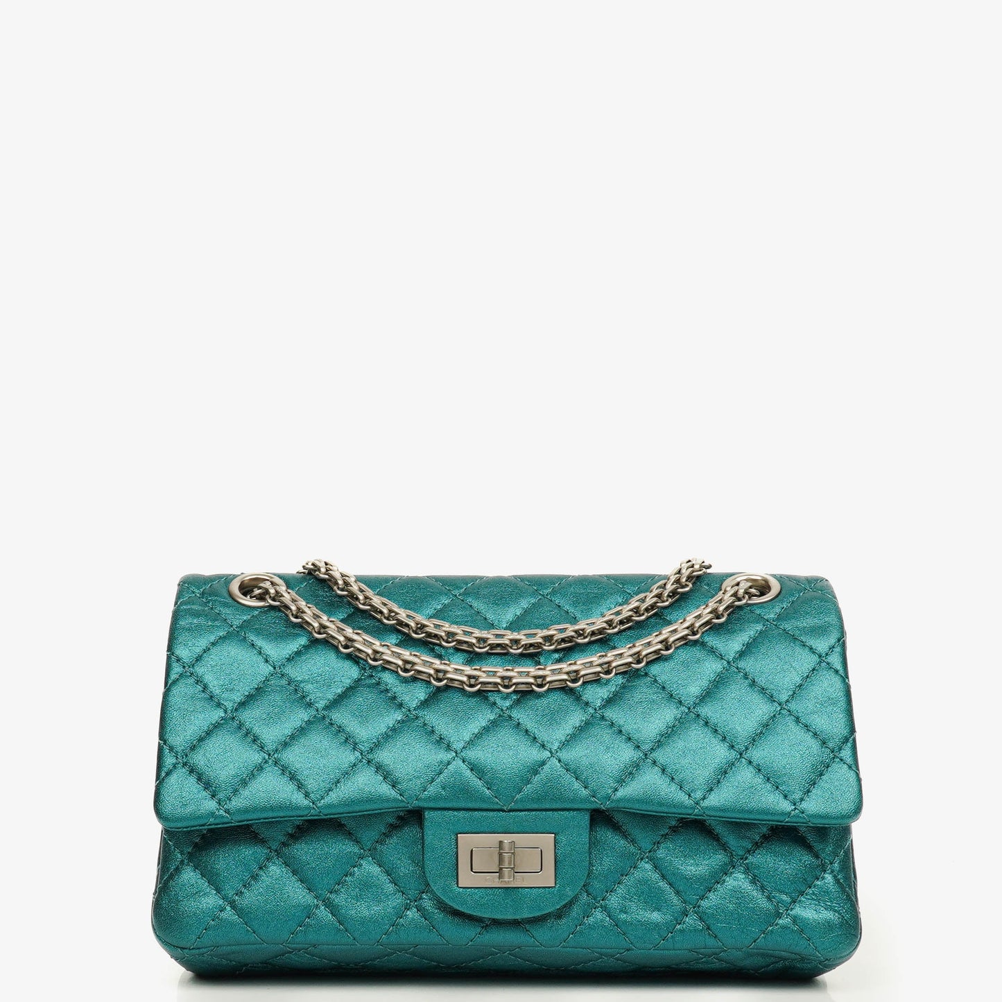 Chanel Turquoise Metallic 2.55 Reissue 225 Double Flap Bag
