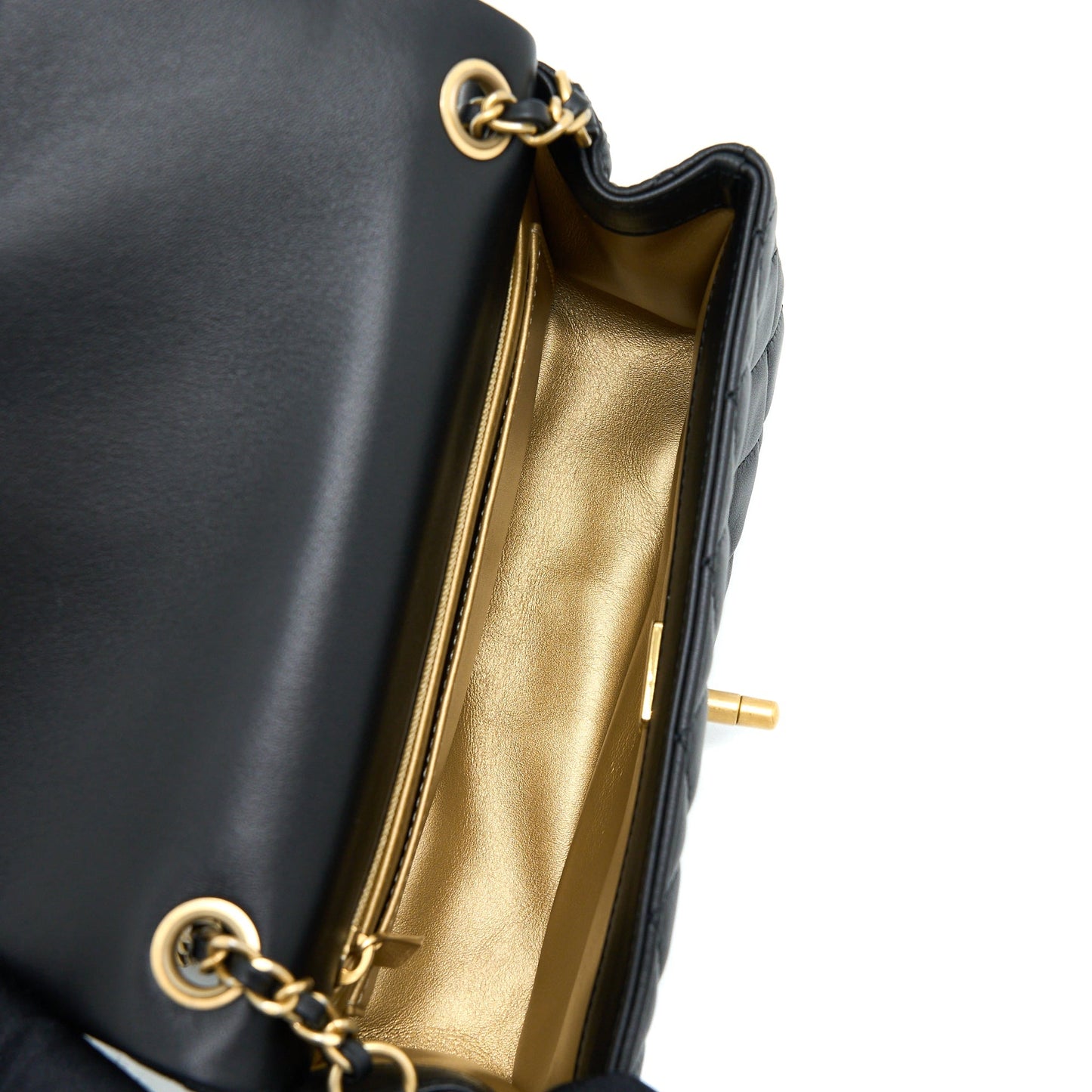 Chanel Pearl Crush Mini Rectangular Lambskin Black With  (Microchip)