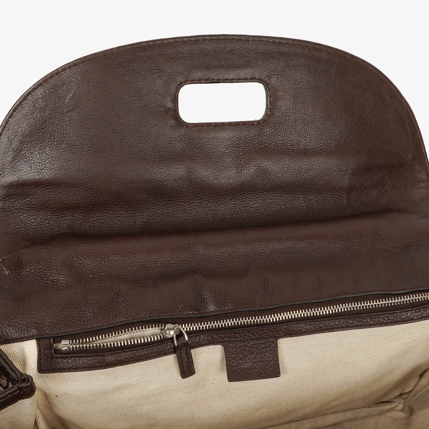 Gucci New Bamboo Top Handle Beige/Ebony GG Canvas and Leather Bag