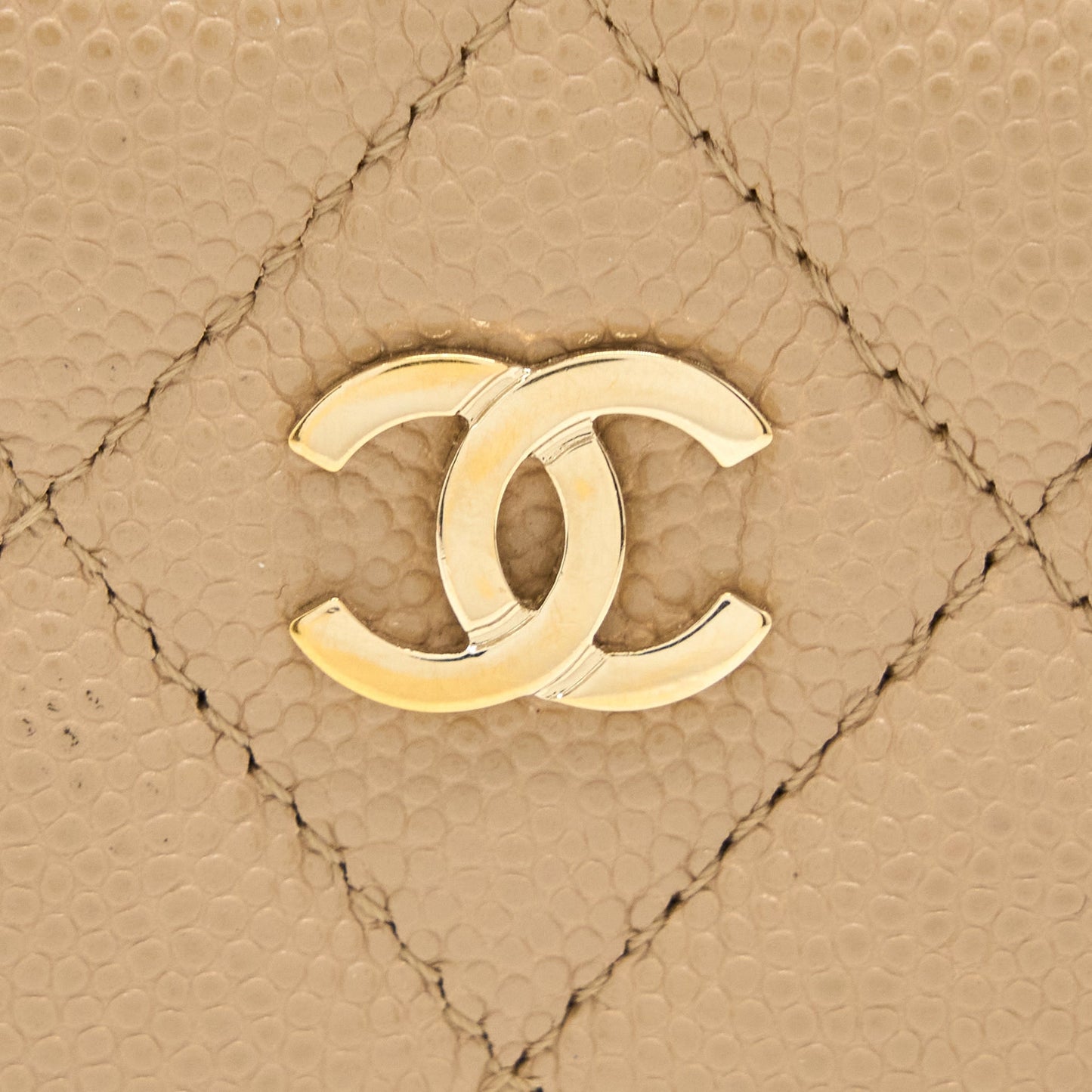 Chanel Classic Card Holder Caviar Dark Beige