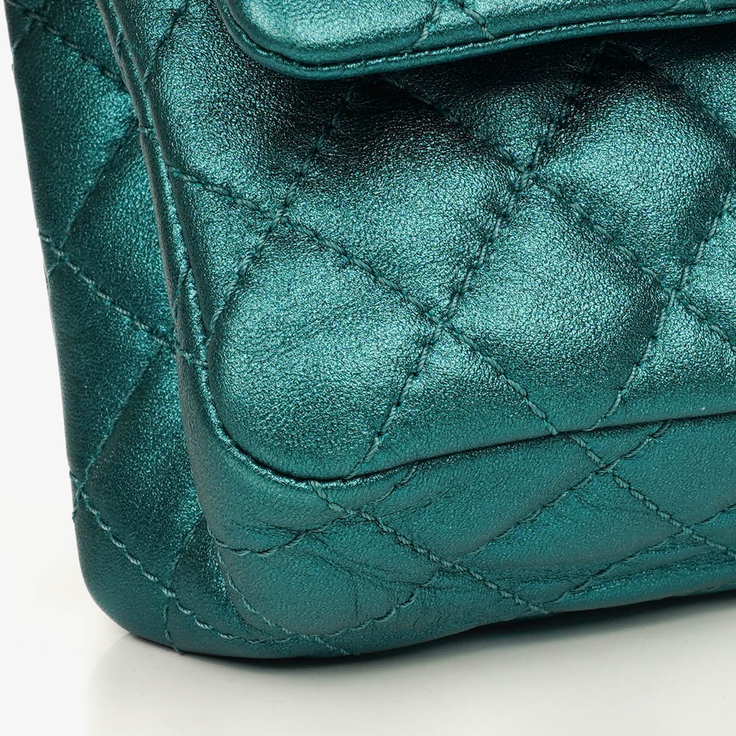 Chanel Turquoise Metallic 2.55 Reissue 225 Double Flap Bag