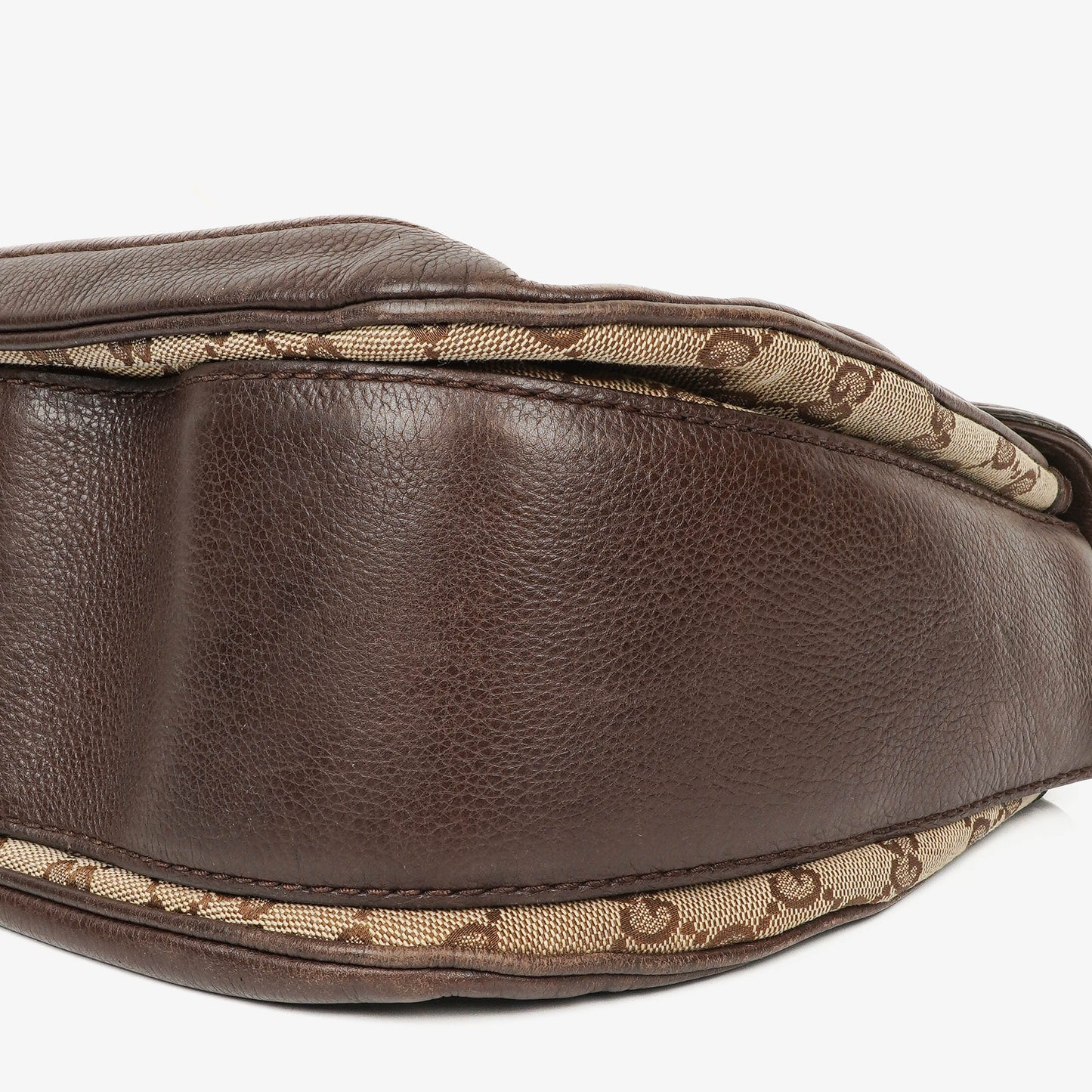 Gucci New Bamboo Top Handle Beige/Ebony GG Canvas and Leather Bag