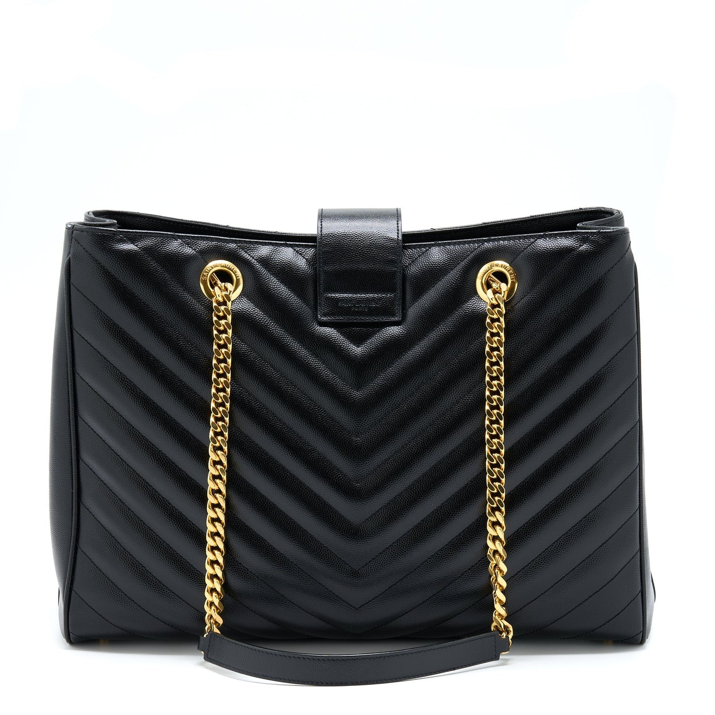 Saint Laurent/ Chevron Tote Purse Black