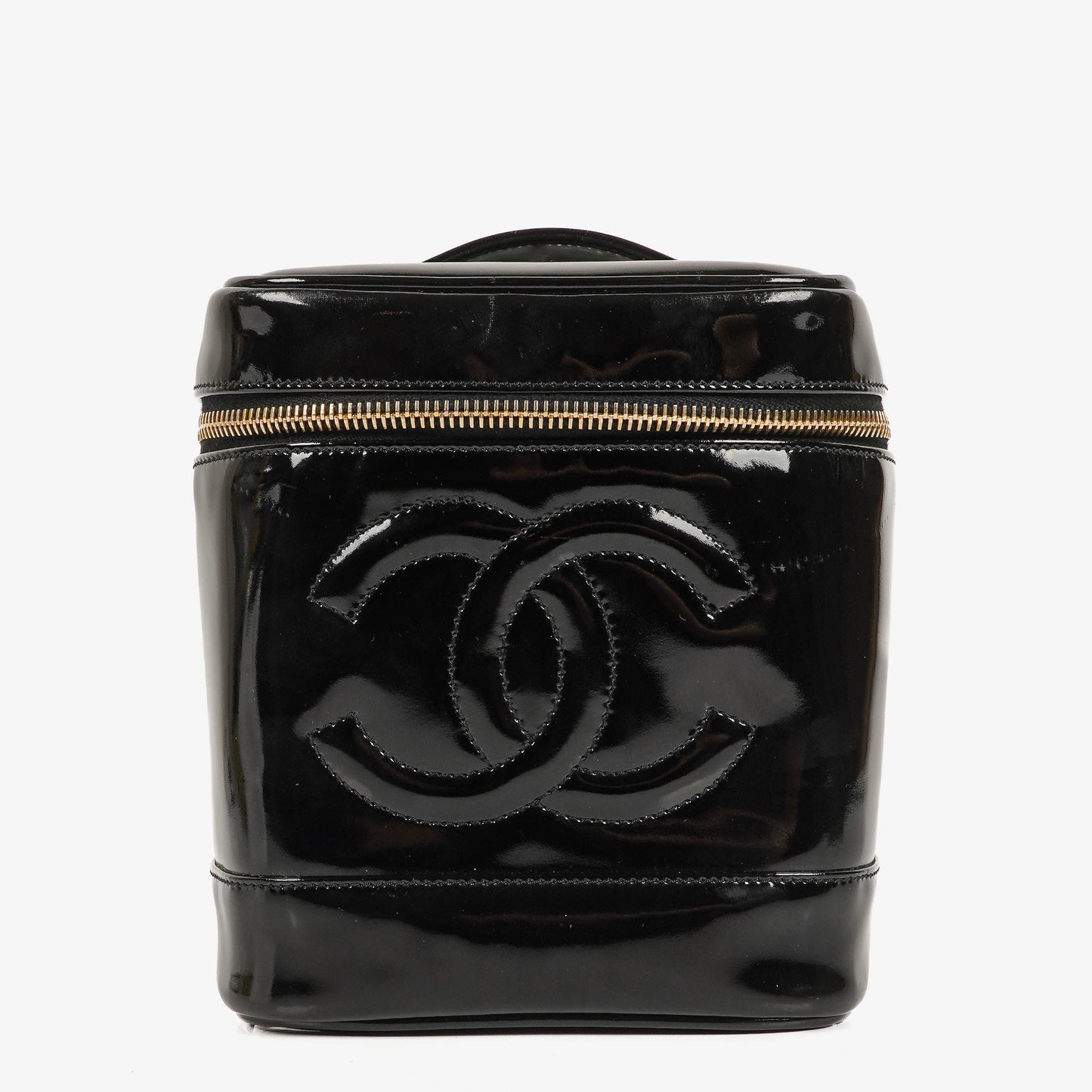 Chanel Black Patent Leather Vanity Case