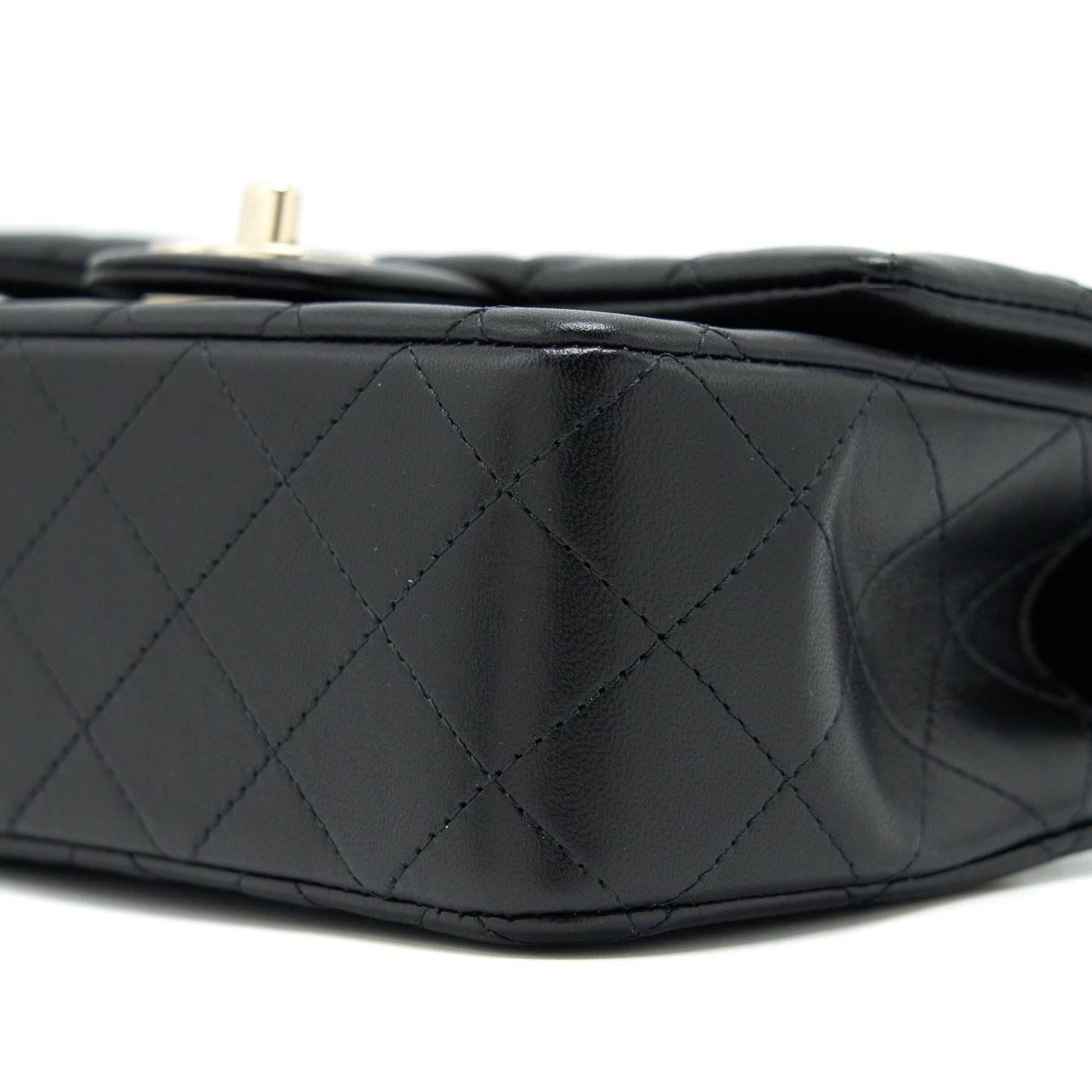 Chanel 22P Top Handle Mini Rectangular Flap Bag Lambskin Black L