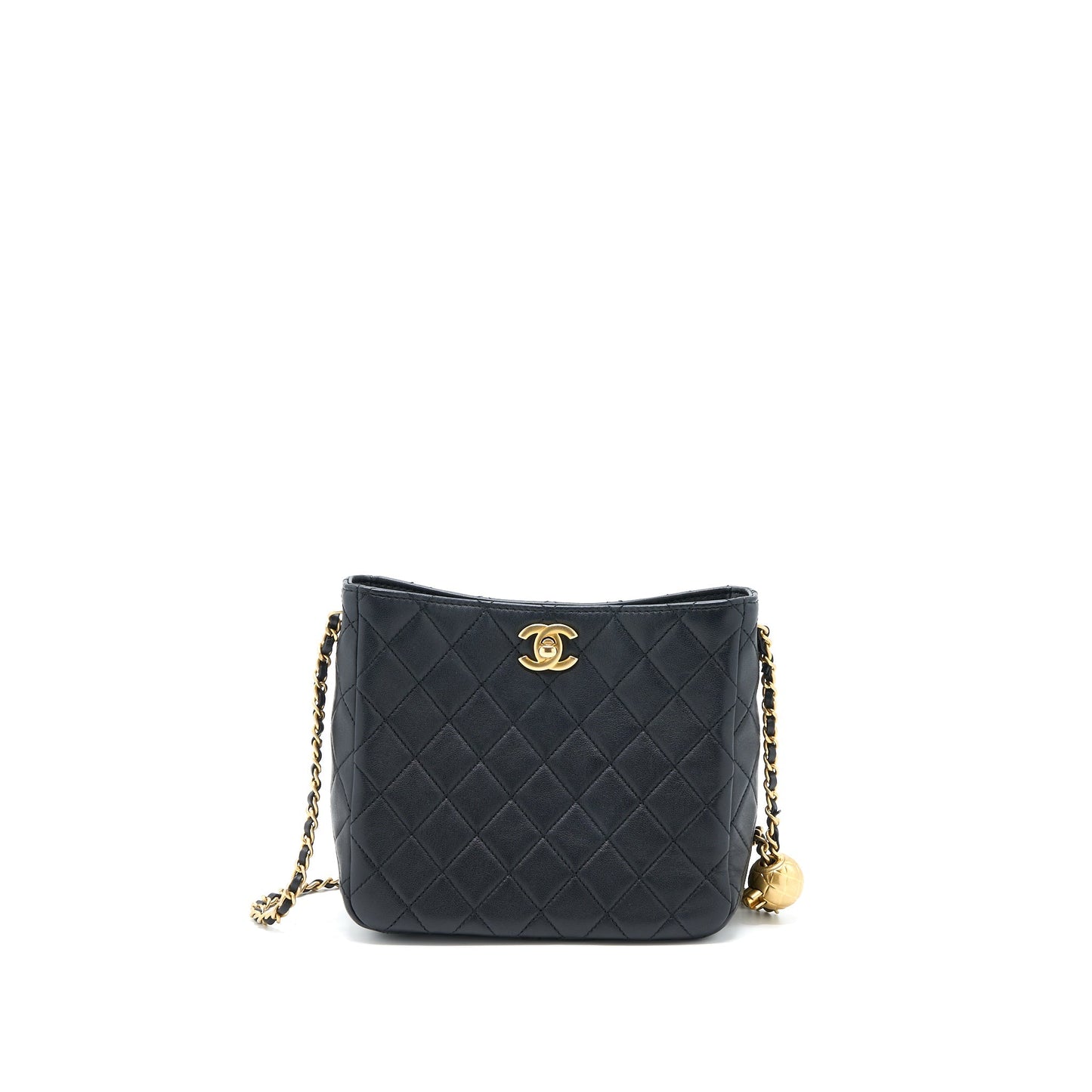 Chanel 23C Pearl Crush Hobo Bag Lambskin Black Brushed  (Microchip)