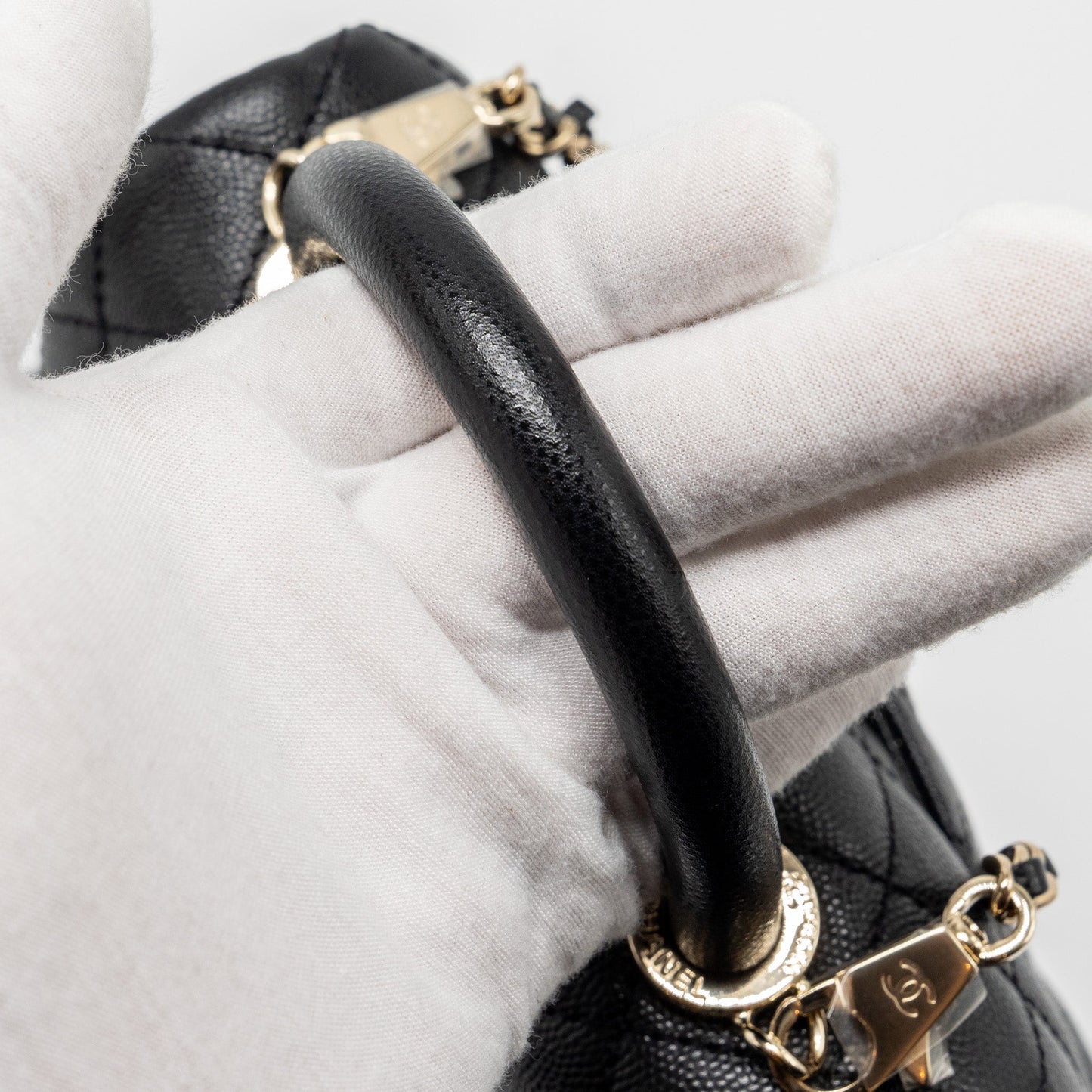 Chanel mini coco handle Caviar black L