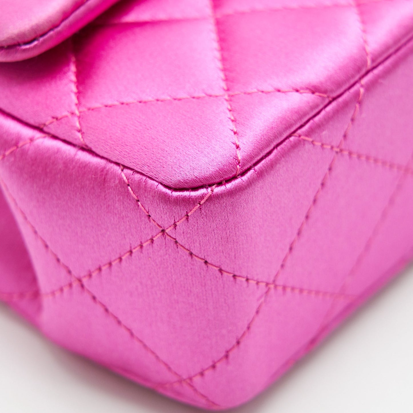 Chanel extra mini Rectangular flap Bag Silk Pink