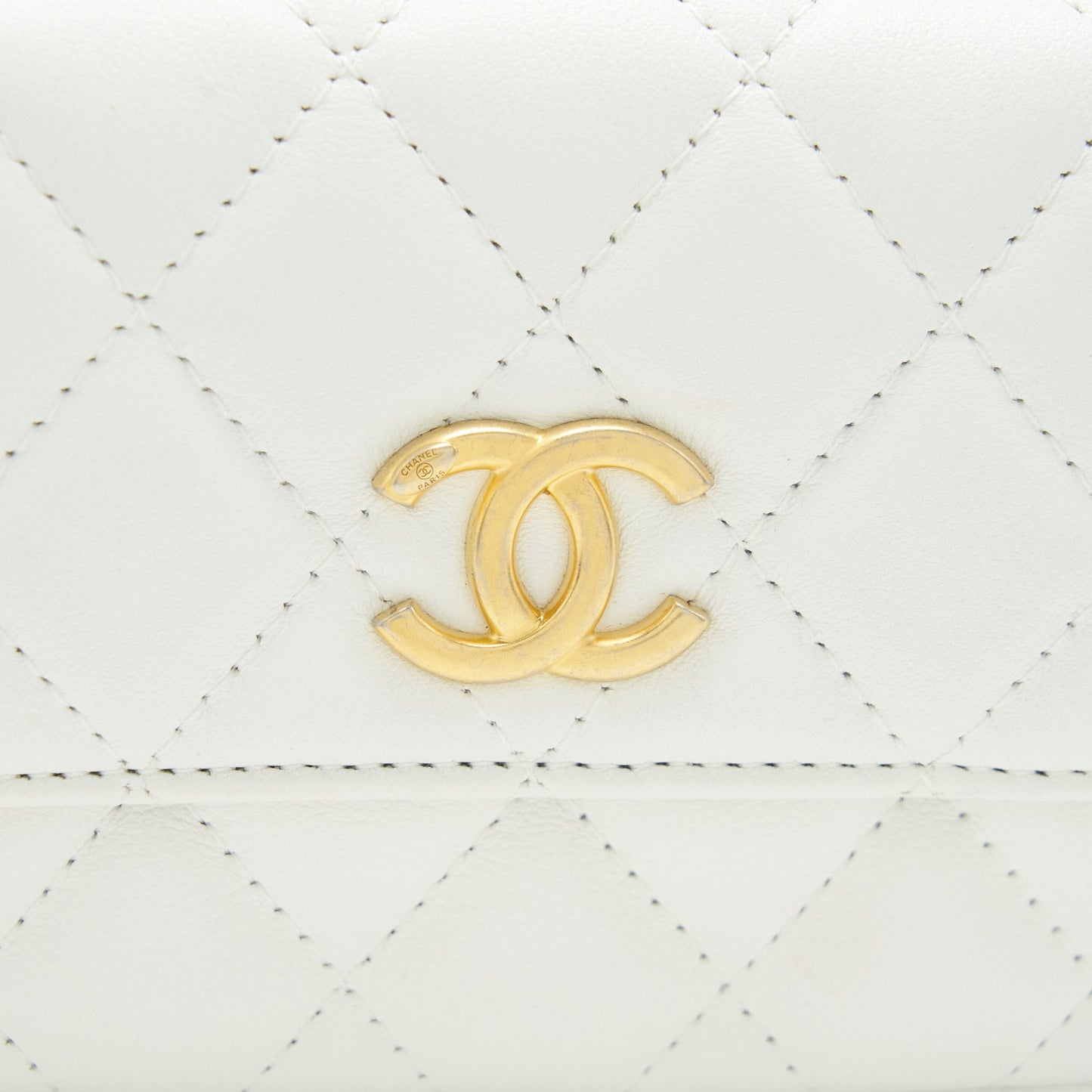 Chanel Pearl Crush Mini Crossbody Bag Lambskin White